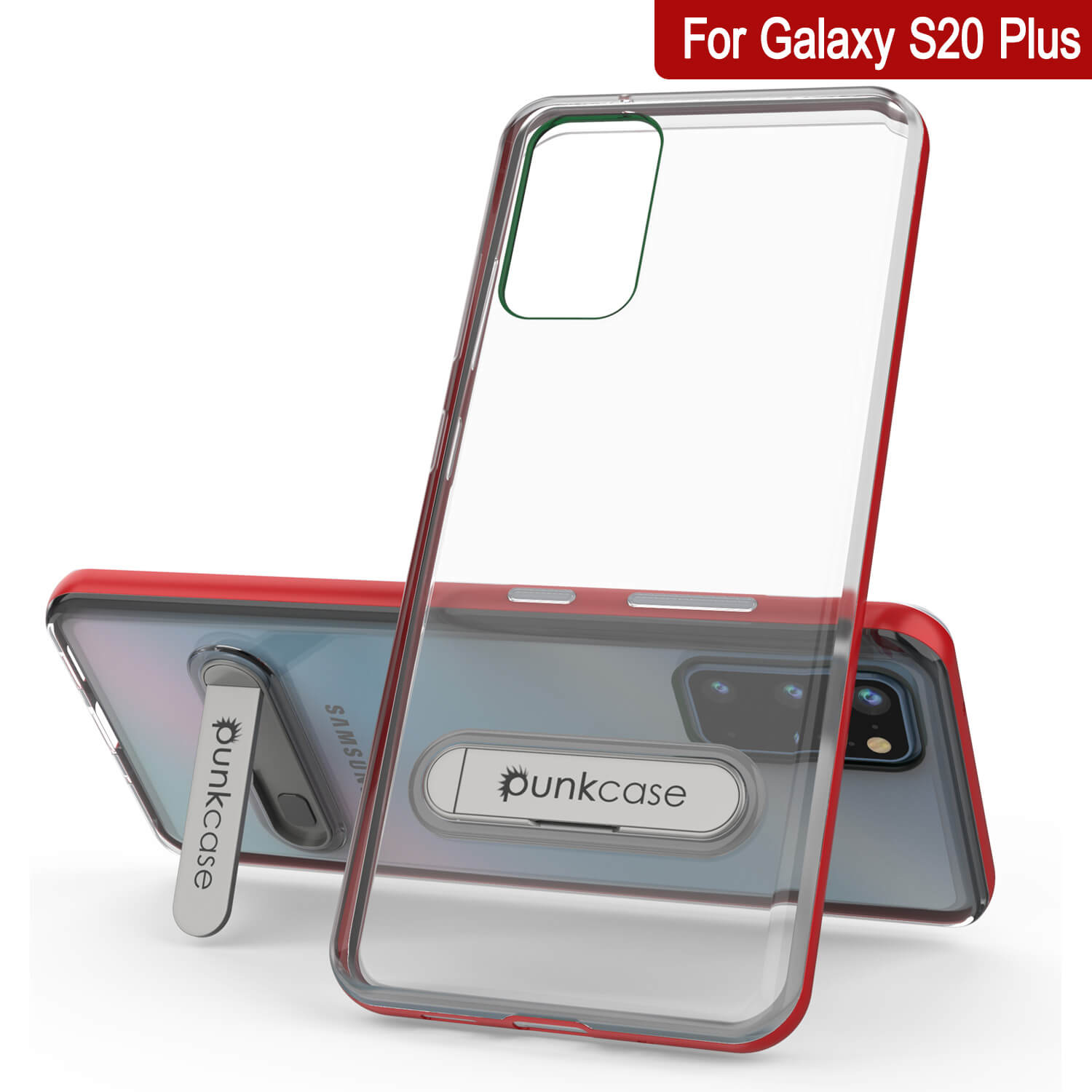 Galaxy S20+ Plus Case, PUNKcase [LUCID 3.0 Series] [Slim Fit] Armor Cover w/ Integrated Screen Protector [Red]