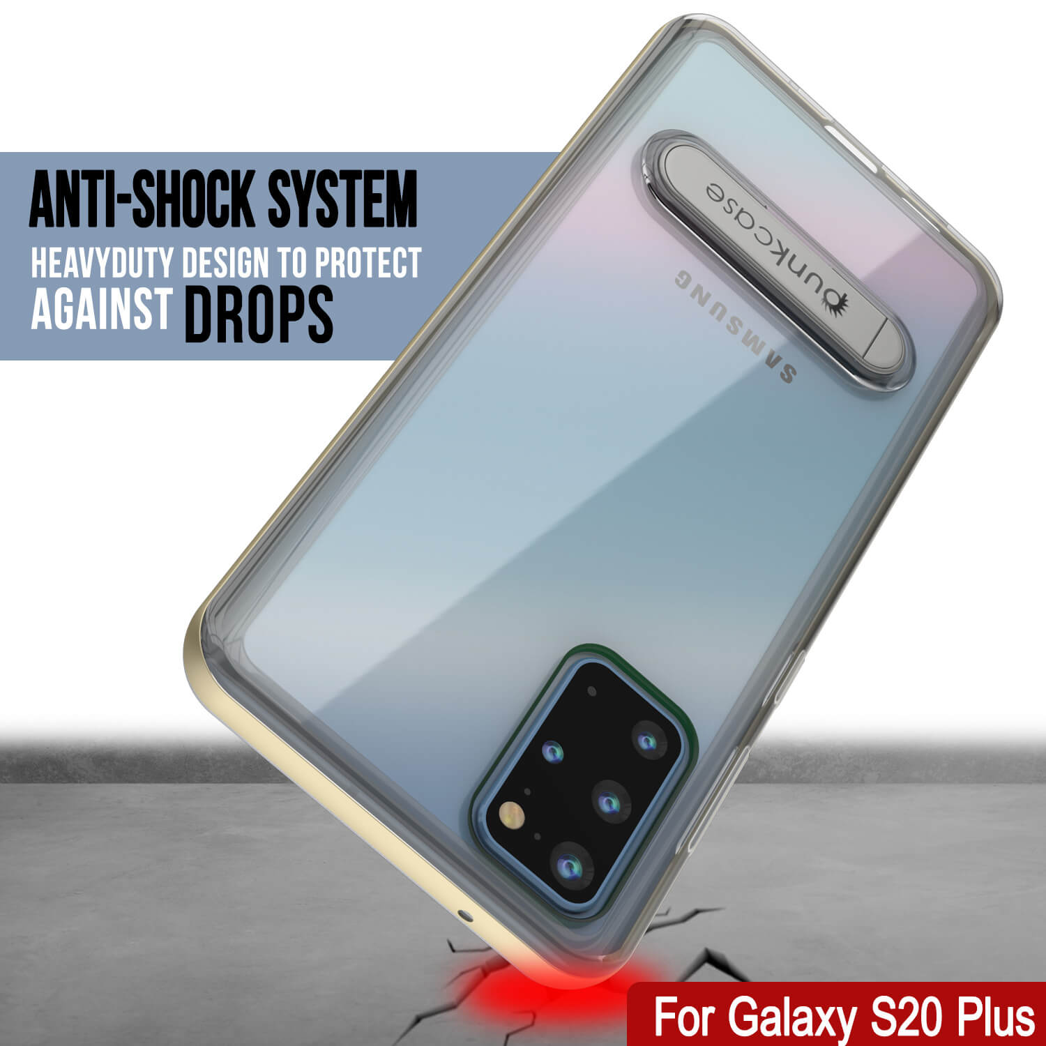 Galaxy S20+ Plus Case, PUNKcase [LUCID 3.0 Series] [Slim Fit] Armor Cover w/ Integrated Screen Protector [Gold]