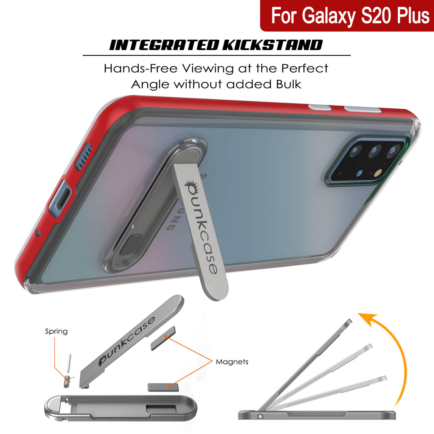 Galaxy S20+ Plus Case, PUNKcase [LUCID 3.0 Series] [Slim Fit] Armor Cover w/ Integrated Screen Protector [Red]