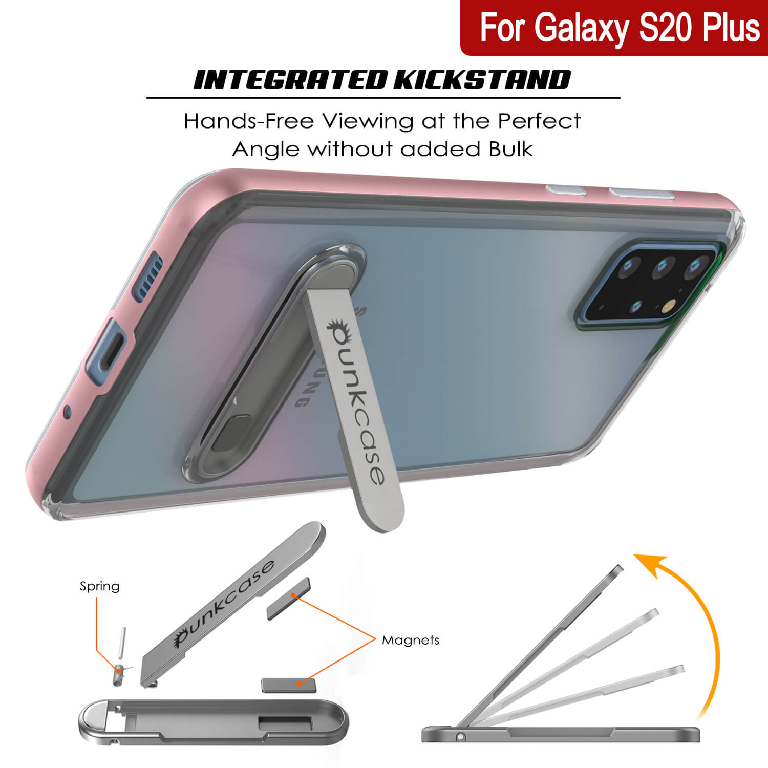 Galaxy S20+ Plus Case, PUNKcase [LUCID 3.0 Series] [Slim Fit] Armor Cover w/ Integrated Screen Protector [Rose Gold]