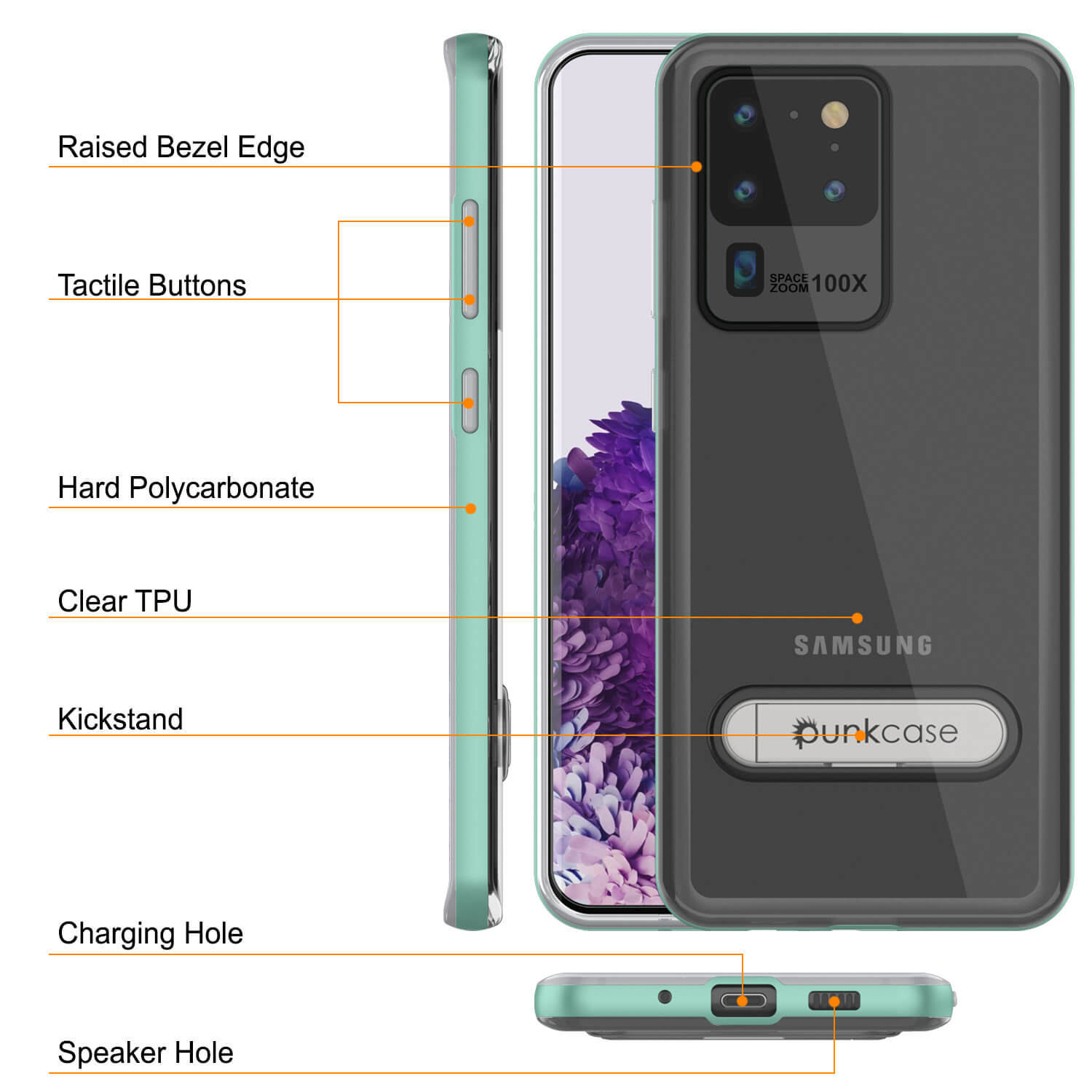 Galaxy S20 Ultra Case, PUNKcase [LUCID 3.0 Series] [Slim Fit] Armor Cover w/ Integrated Screen Protector [Teal]