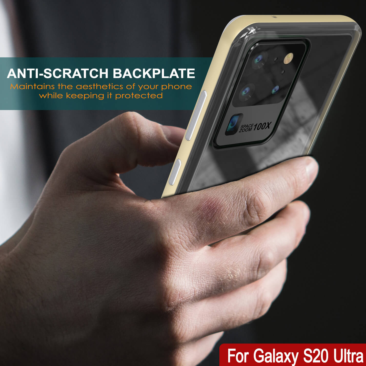Galaxy S20 Ultra Case, PUNKcase [LUCID 3.0 Series] [Slim Fit] Armor Cover w/ Integrated Screen Protector [Gold]