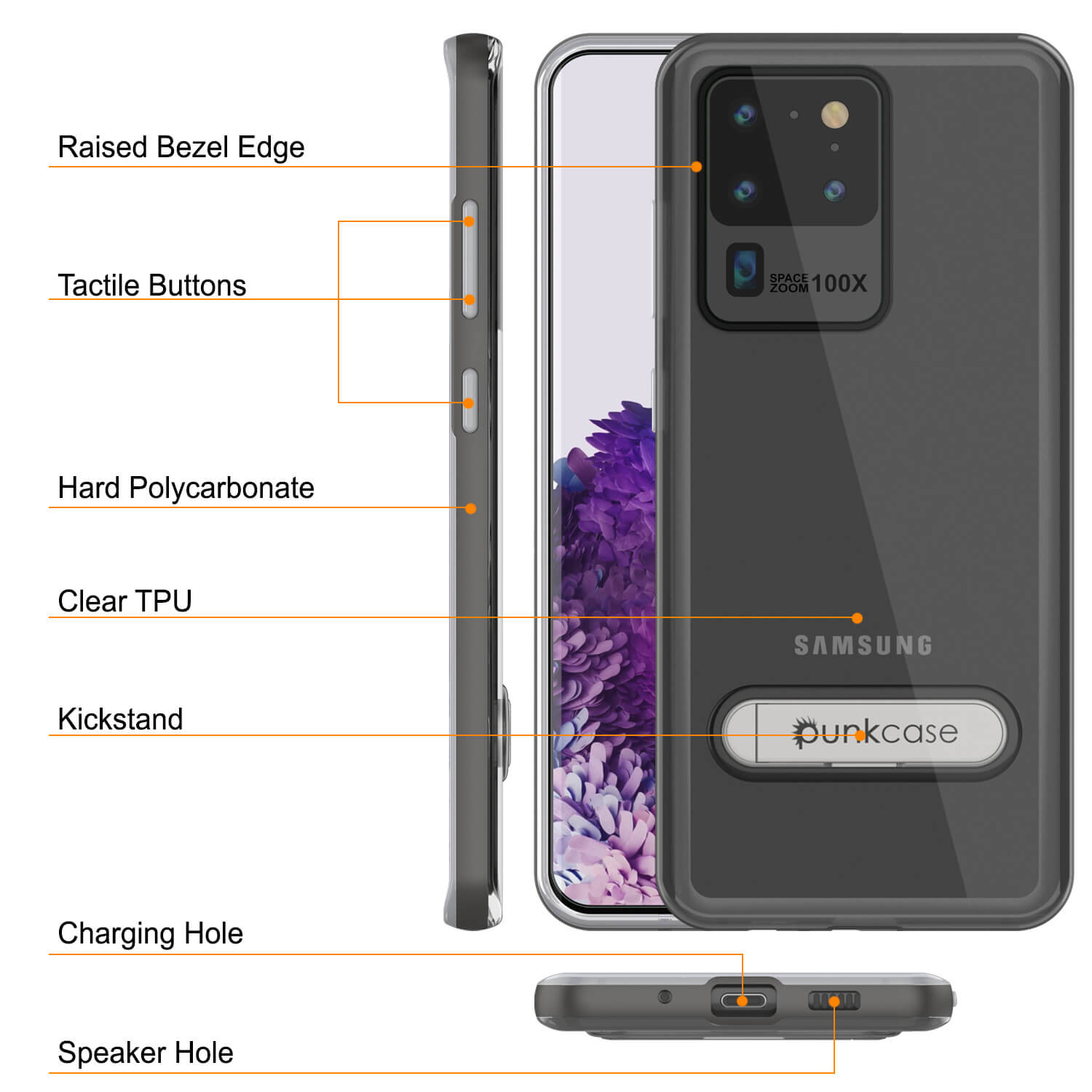 Galaxy S20 Ultra Case, PUNKcase [LUCID 3.0 Series] [Slim Fit] Armor Cover w/ Integrated Screen Protector [Grey]