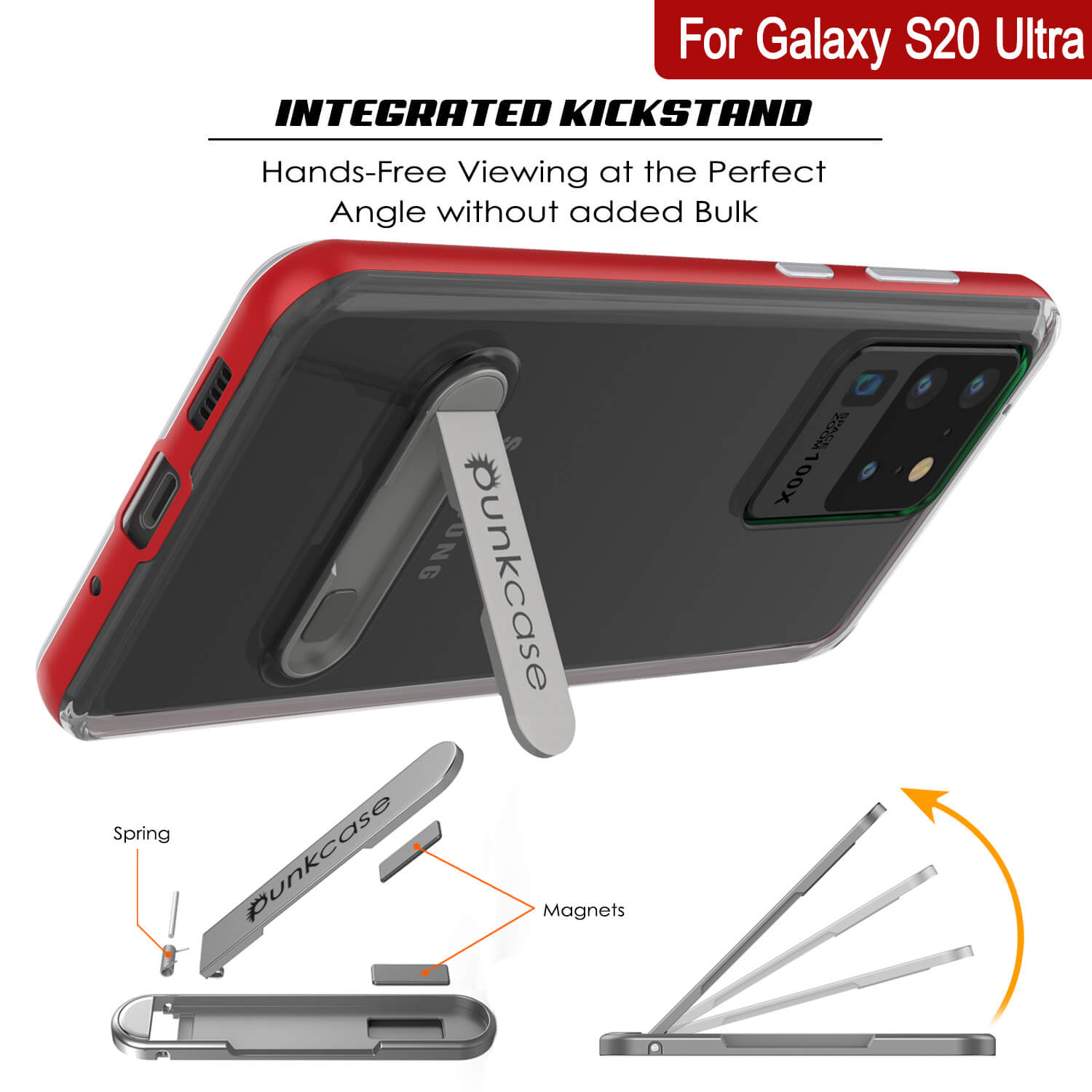 Galaxy S20 Ultra Case, PUNKcase [LUCID 3.0 Series] [Slim Fit] Armor Cover w/ Integrated Screen Protector [Red]