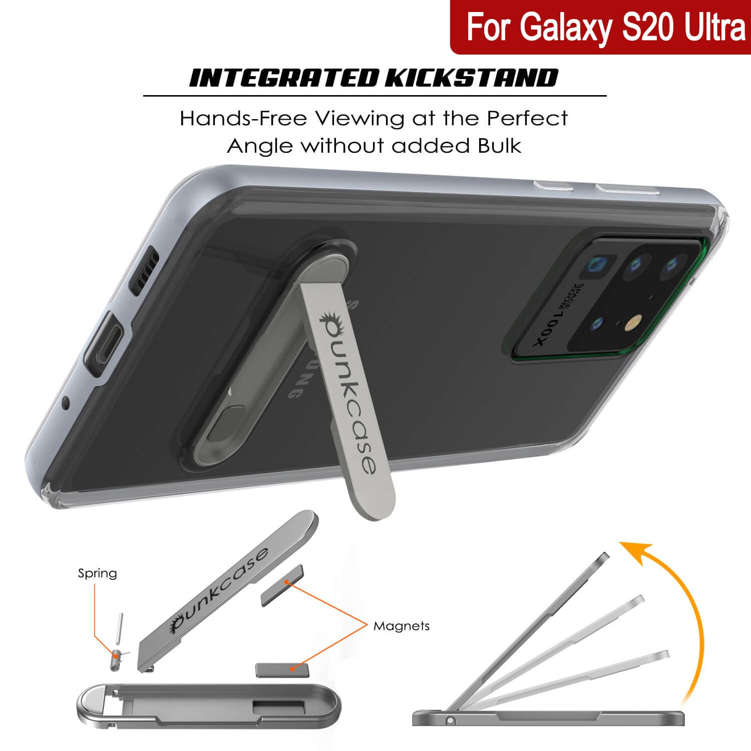 Galaxy S20 Ultra Case, PUNKcase [LUCID 3.0 Series] [Slim Fit] Armor Cover w/ Integrated Screen Protector [Silver]