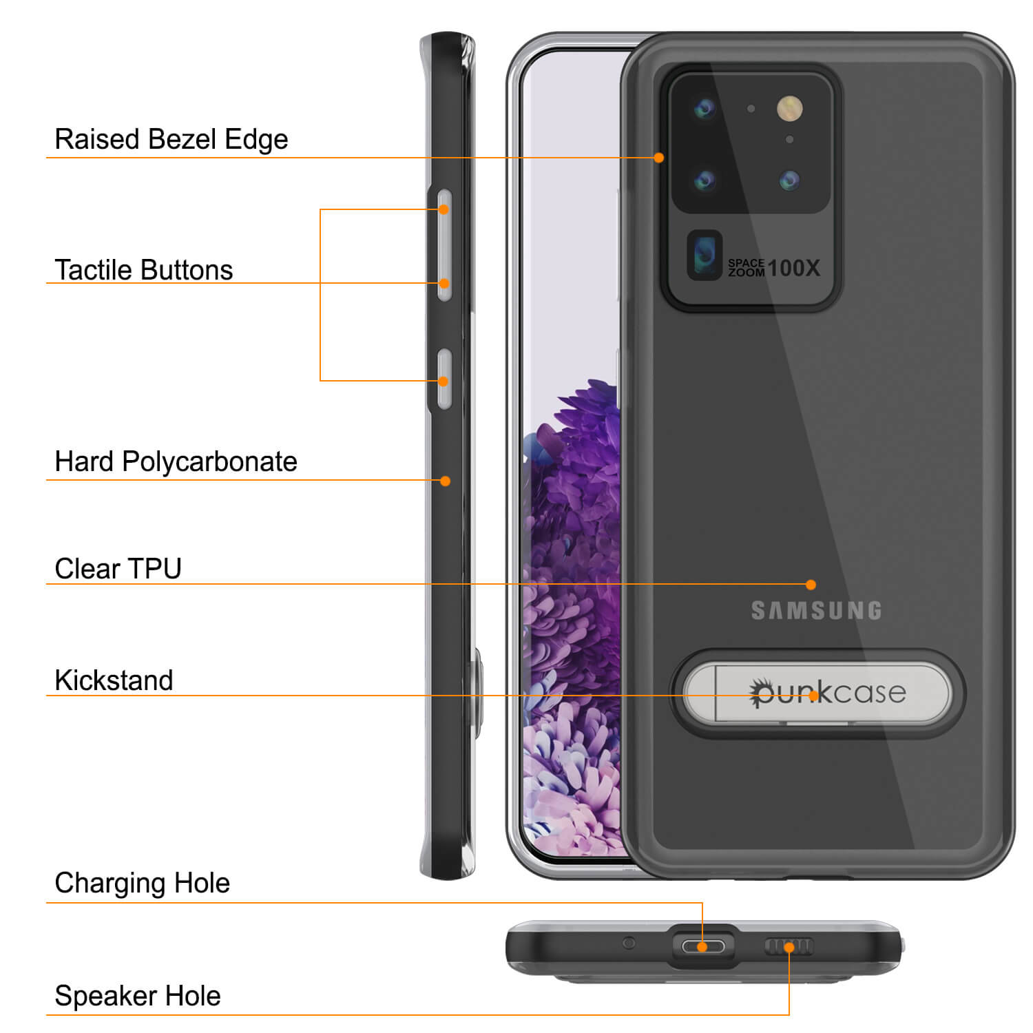 Galaxy S20 Ultra Case, PUNKcase [LUCID 3.0 Series] [Slim Fit] Armor Cover w/ Integrated Screen Protector [Black]