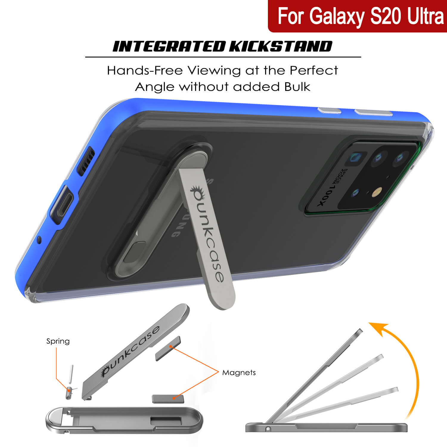Galaxy S20 Ultra Case, PUNKcase [LUCID 3.0 Series] [Slim Fit] Armor Cover w/ Integrated Screen Protector [Blue]