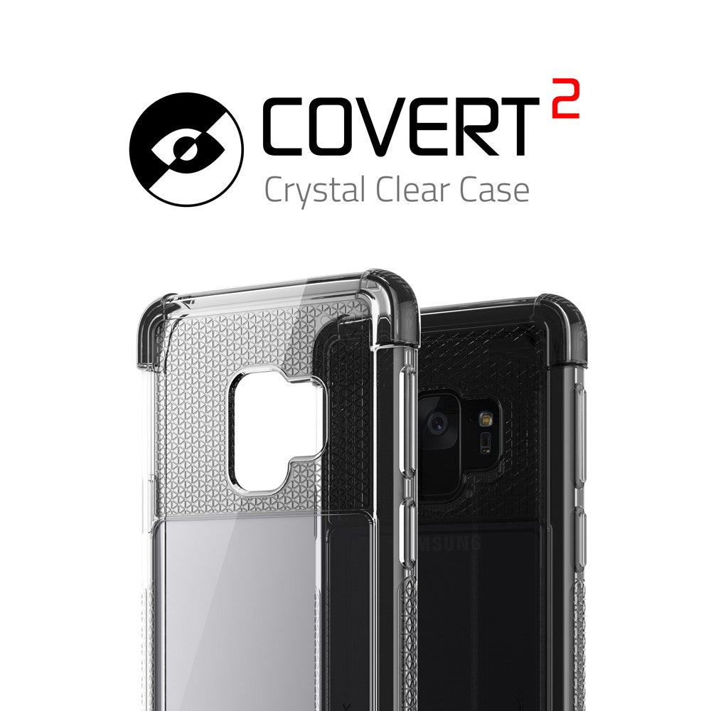 Galaxy S9 Clear Protective Case | Covert 2 Series [Black]