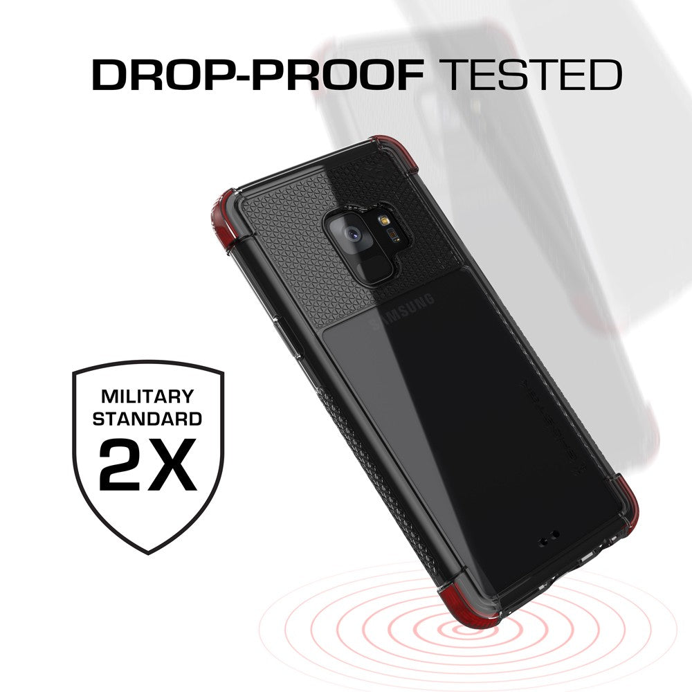 Galaxy S9 Clear Protective Case | Covert 2 Series [Red]