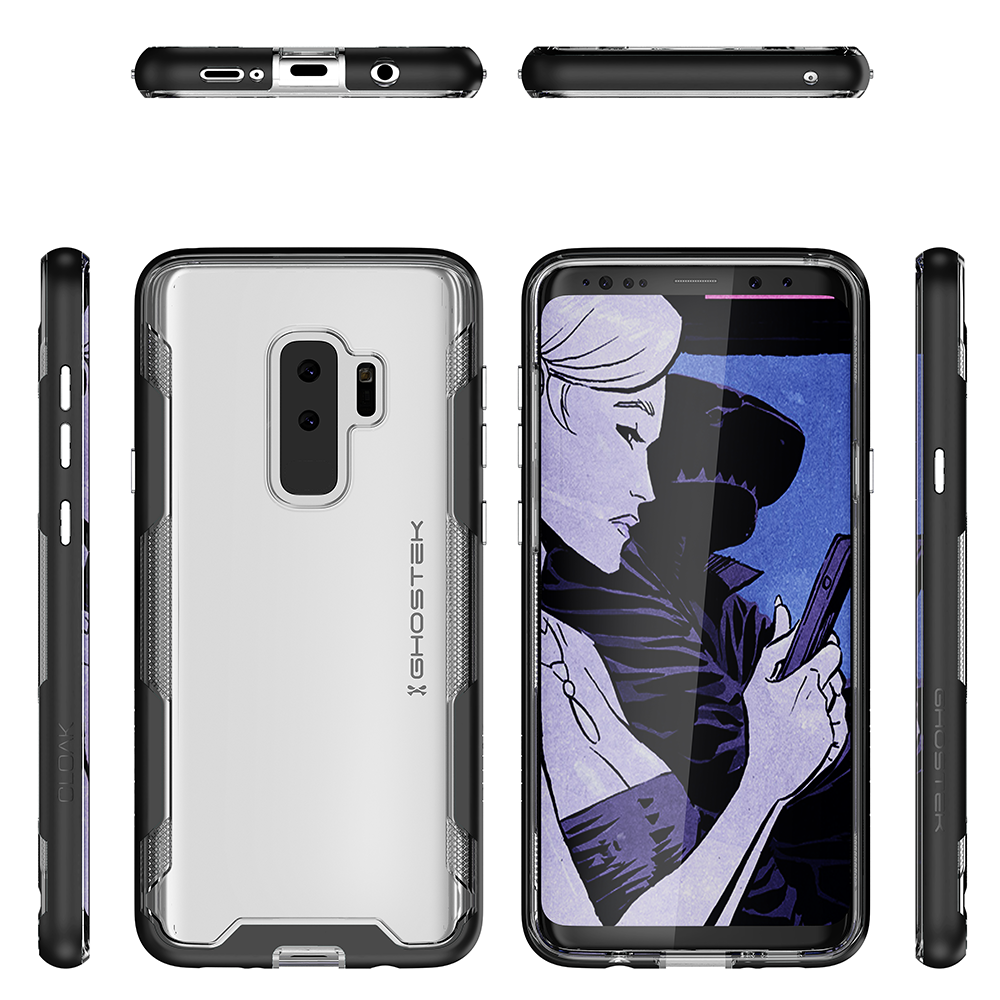 Galaxy S9+ Plus Clear Protective Case | Cloak 3 Series [Black]