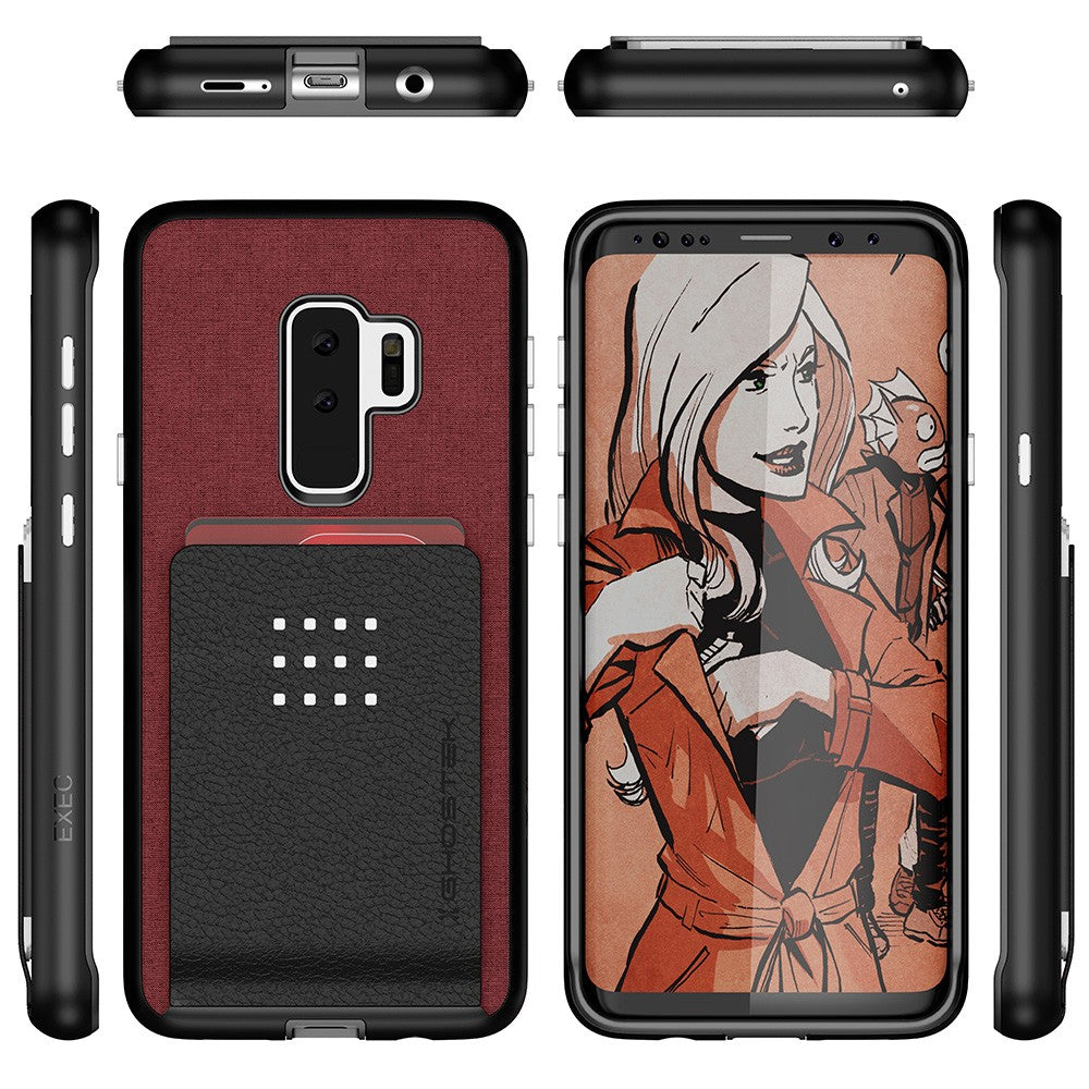 Galaxy S9+ Protective Wallet Case | Exec 2 Series [Red]