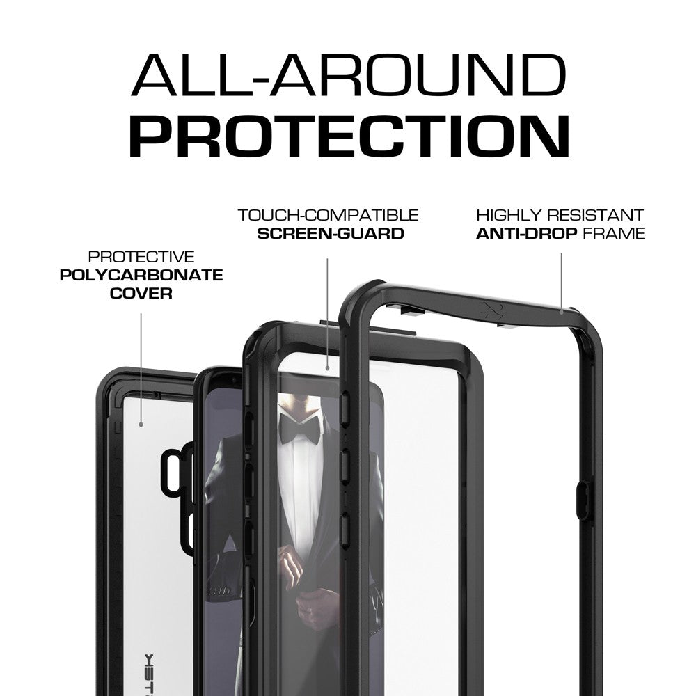 Galaxy S9+ Plus Rugged Waterproof Case | Nautical Series | [Black]