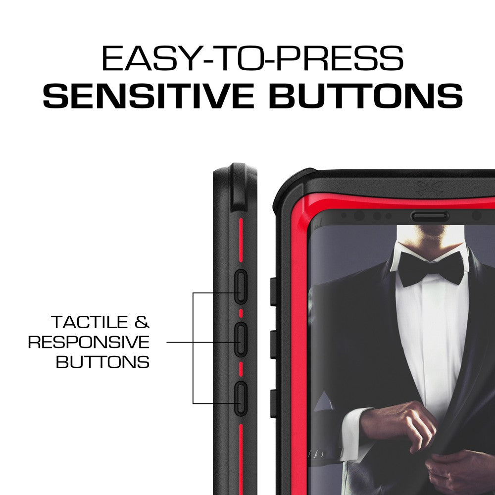 Galaxy S9+ Plus Rugged Waterproof Case | Nautical Series | [Red]