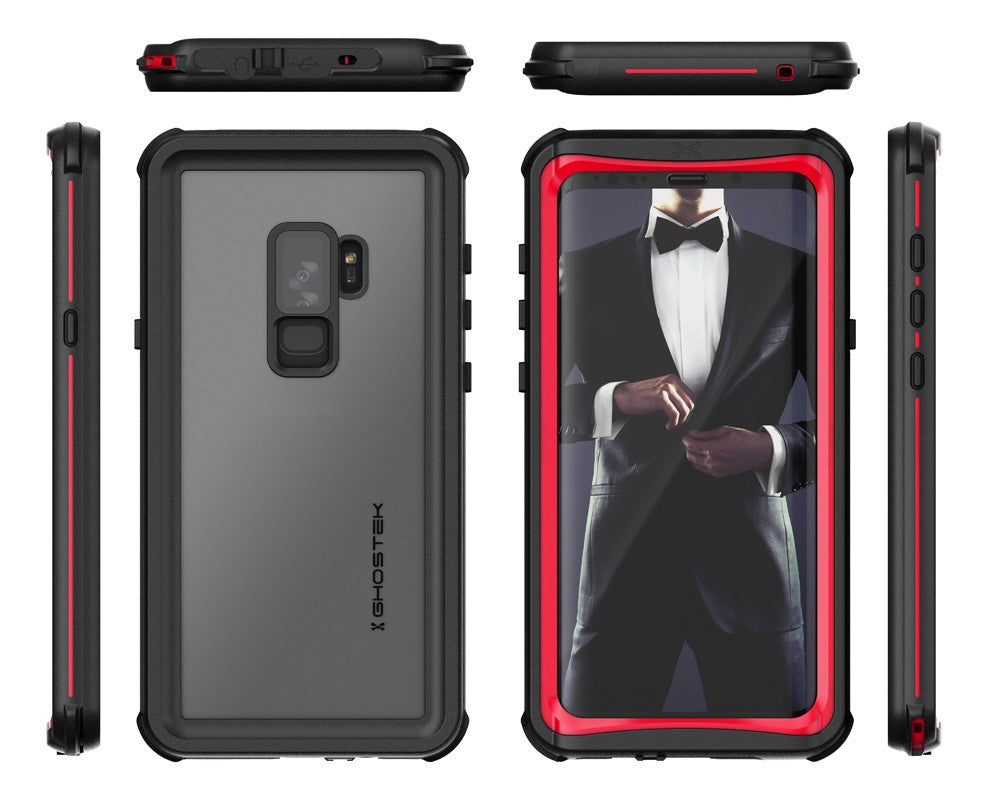 Galaxy S9+ Plus Rugged Waterproof Case | Nautical Series | [Red]