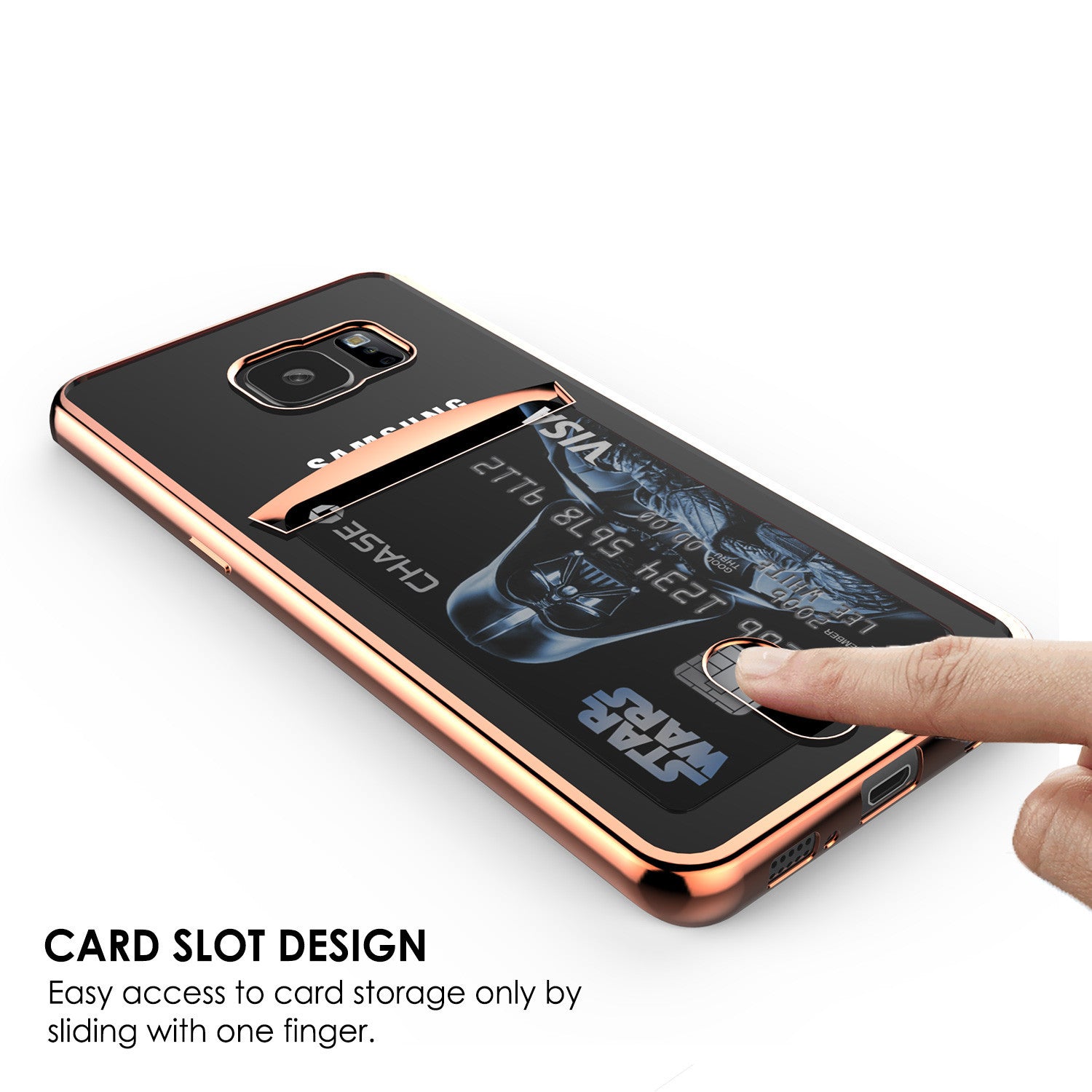 Galaxy S7 Case, PUNKCASE® LUCID Rose Gold Series | Card Slot | SHIELD Screen Protector | Ultra fit