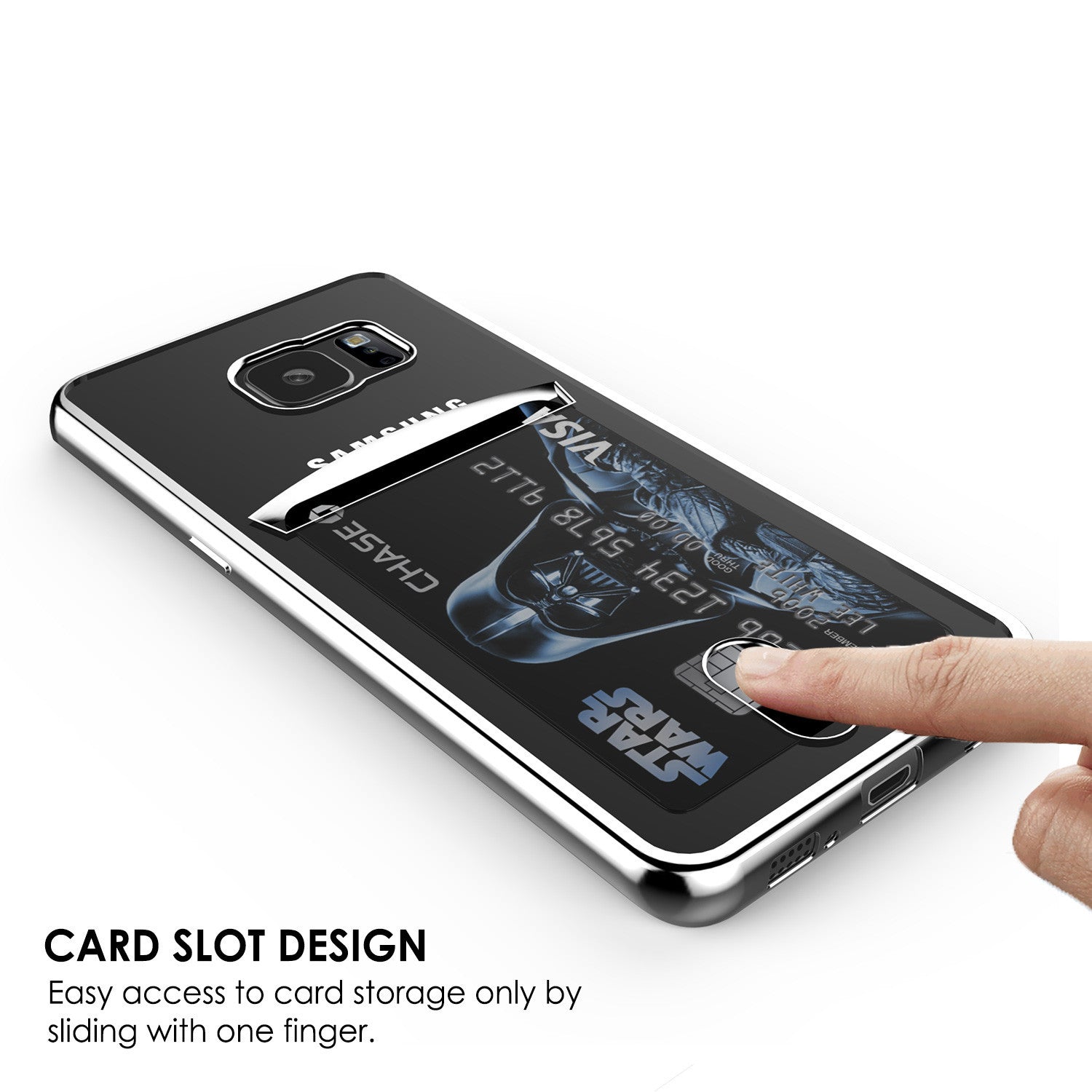 Galaxy S7 Case, PUNKCASE® LUCID Silver Series | Card Slot | SHIELD Screen Protector | Ultra fit