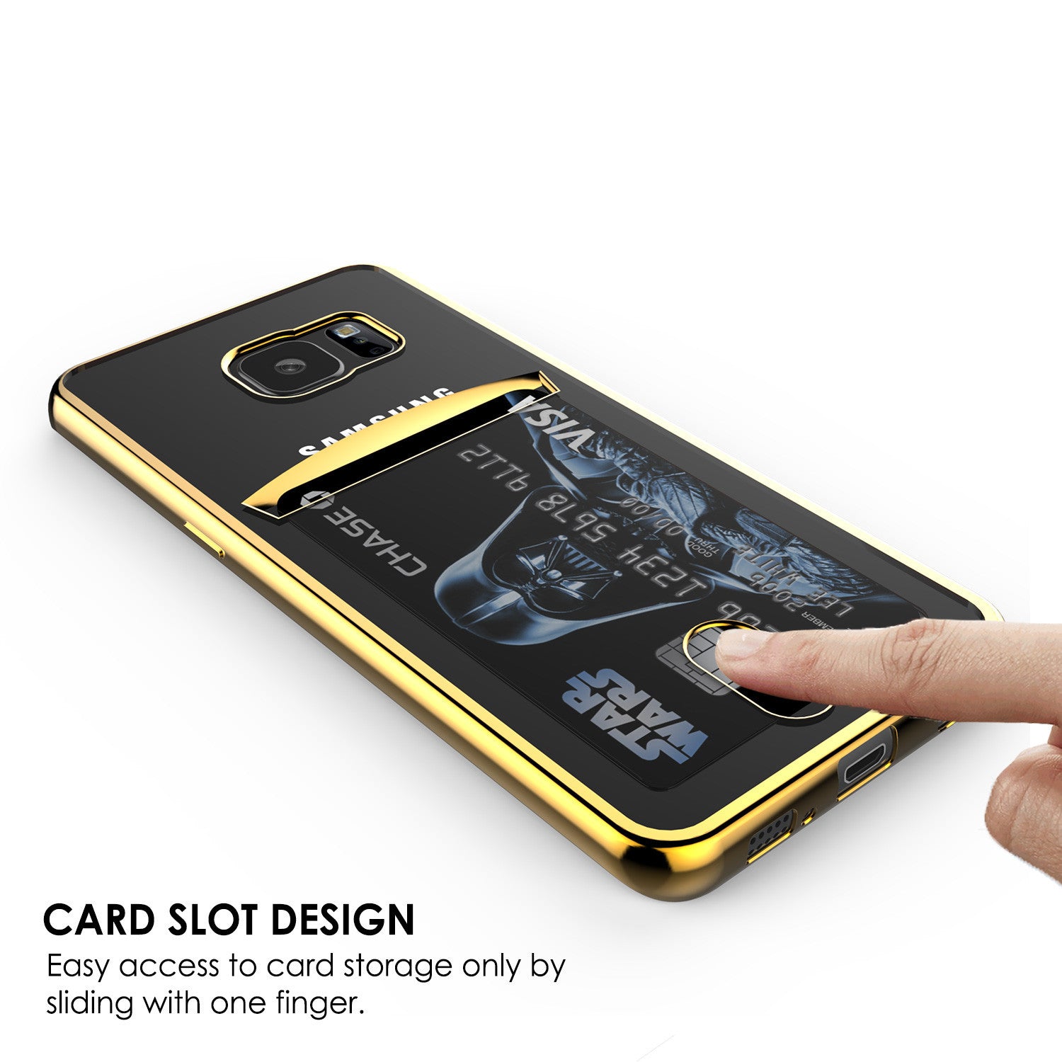 Galaxy S7 Case, PUNKCASE® LUCID Gold Series | Card Slot | SHIELD Screen Protector | Ultra fit