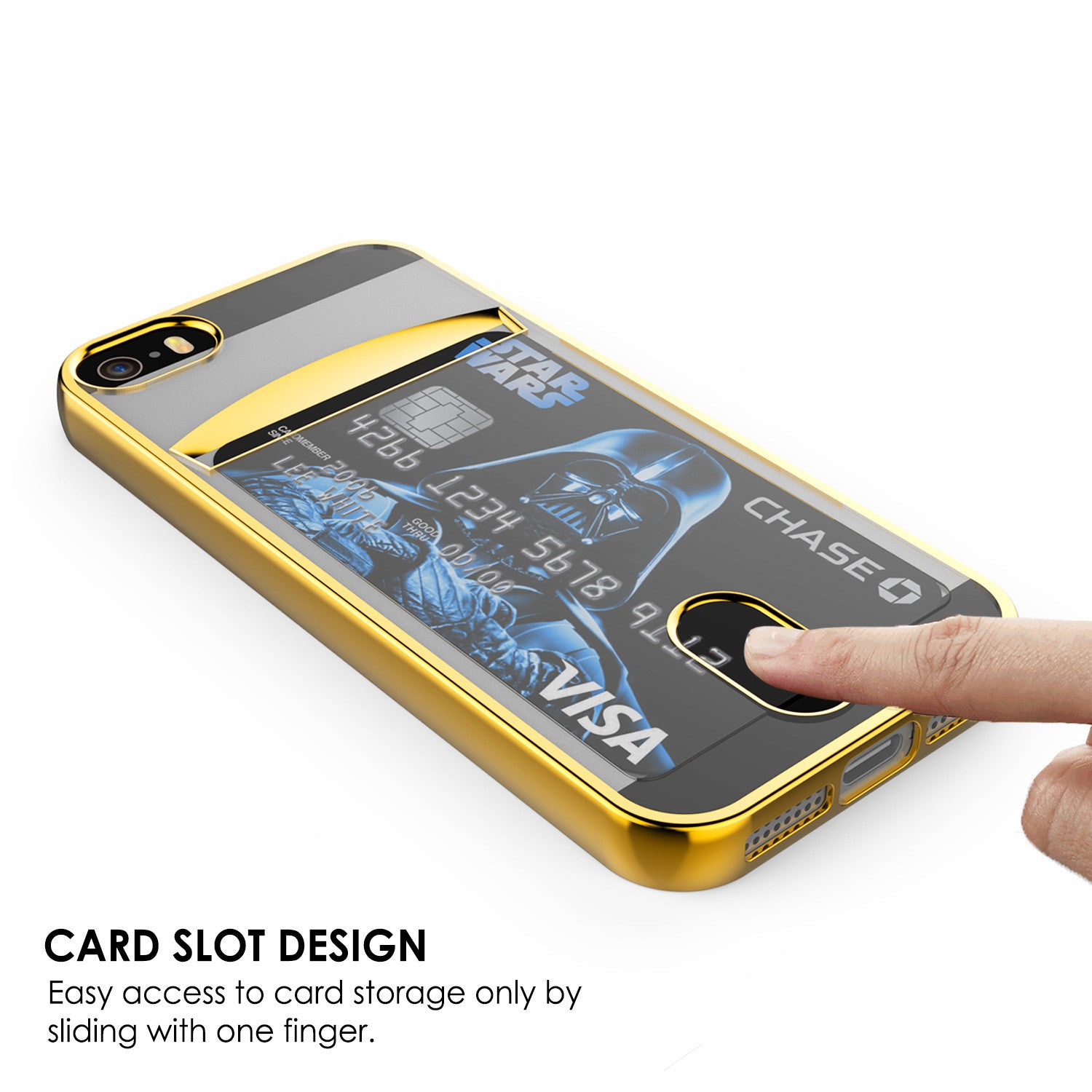 iPhone SE/5S/5 Case, PUNKCASE® LUCID Gold Series | Card Slot | SHIELD Screen Protector | Ultra fit