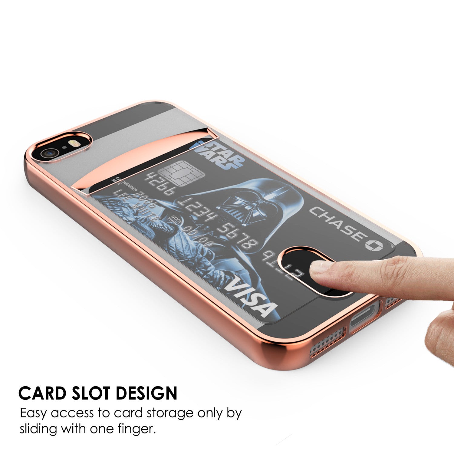 iPhone SE/5S/5 Case, PUNKCASE® LUCID Rose Gold Series | Card Slot | Screen Protector | Ultra fit