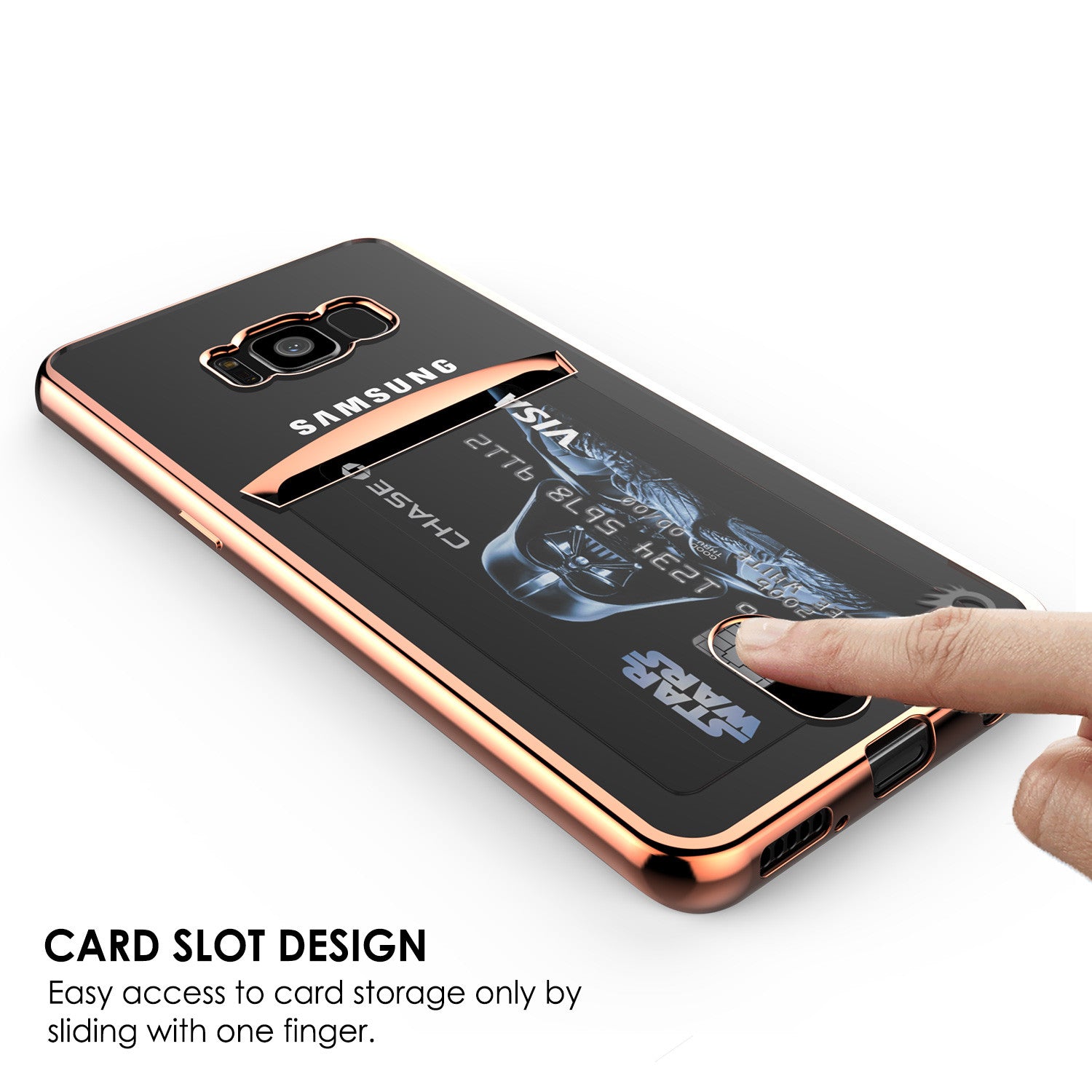 Galaxy S8 Plus Case, PUNKCASE® LUCID Rose Gold Series | Card Slot | SHIELD Screen Protector