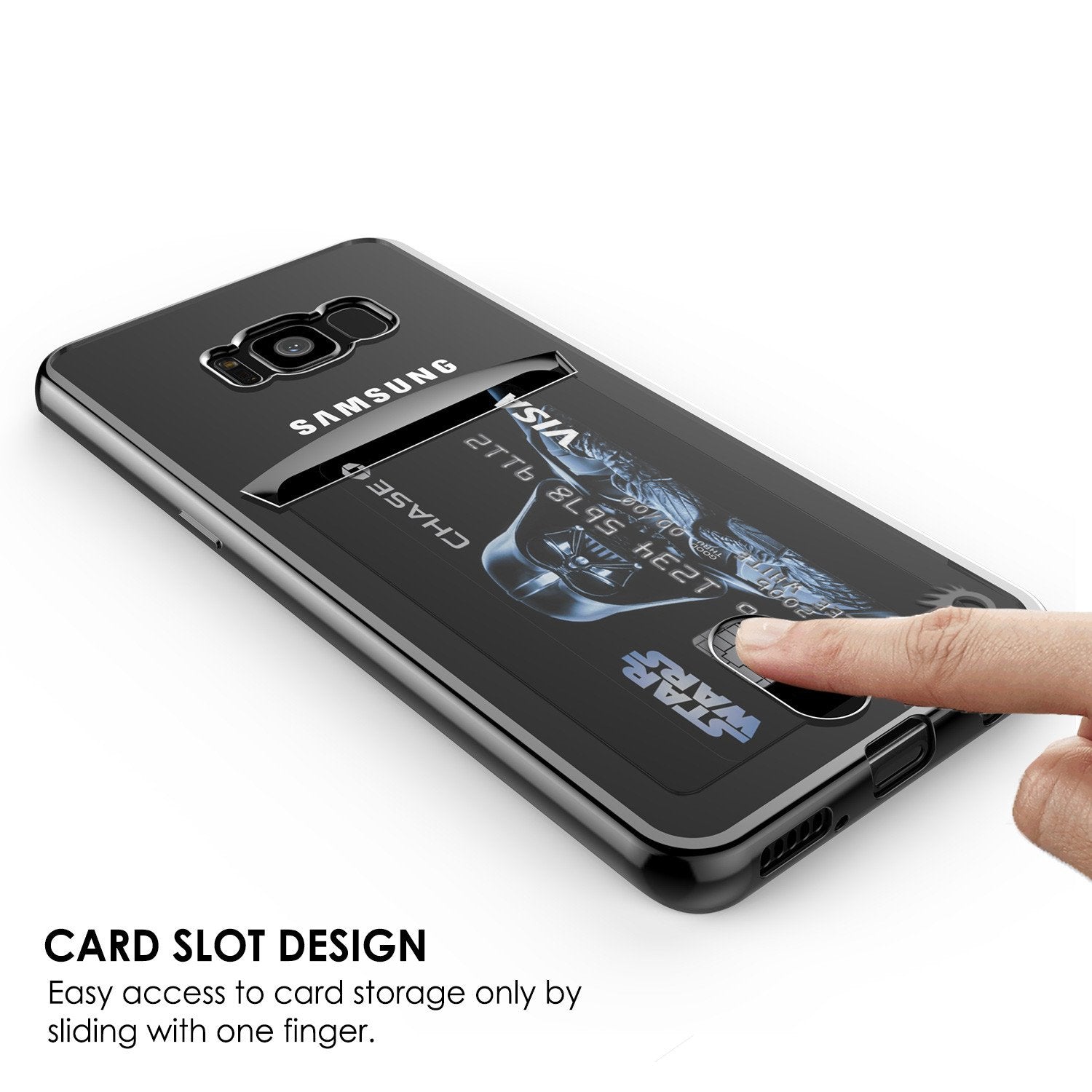 Galaxy S9 Plus Case, PUNKCASE® LUCID Black Series | Card Slot | SHIELD Screen Protector | Ultra fit