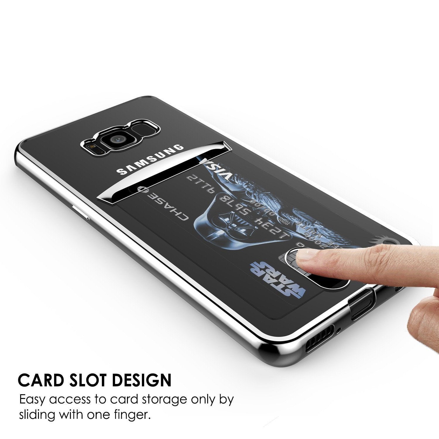 Galaxy S9 Plus Case, PUNKCASE® LUCID Silver Series | Card Slot | SHIELD Screen Protector | Ultra fit