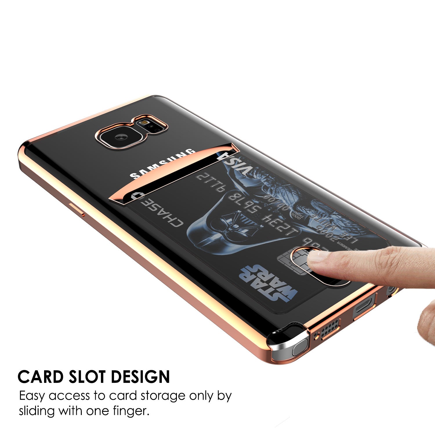 Galaxy Note 5 Case, PUNKCASE® LUCID Rose Gold Series | Card Slot | SHIELD Screen Protector