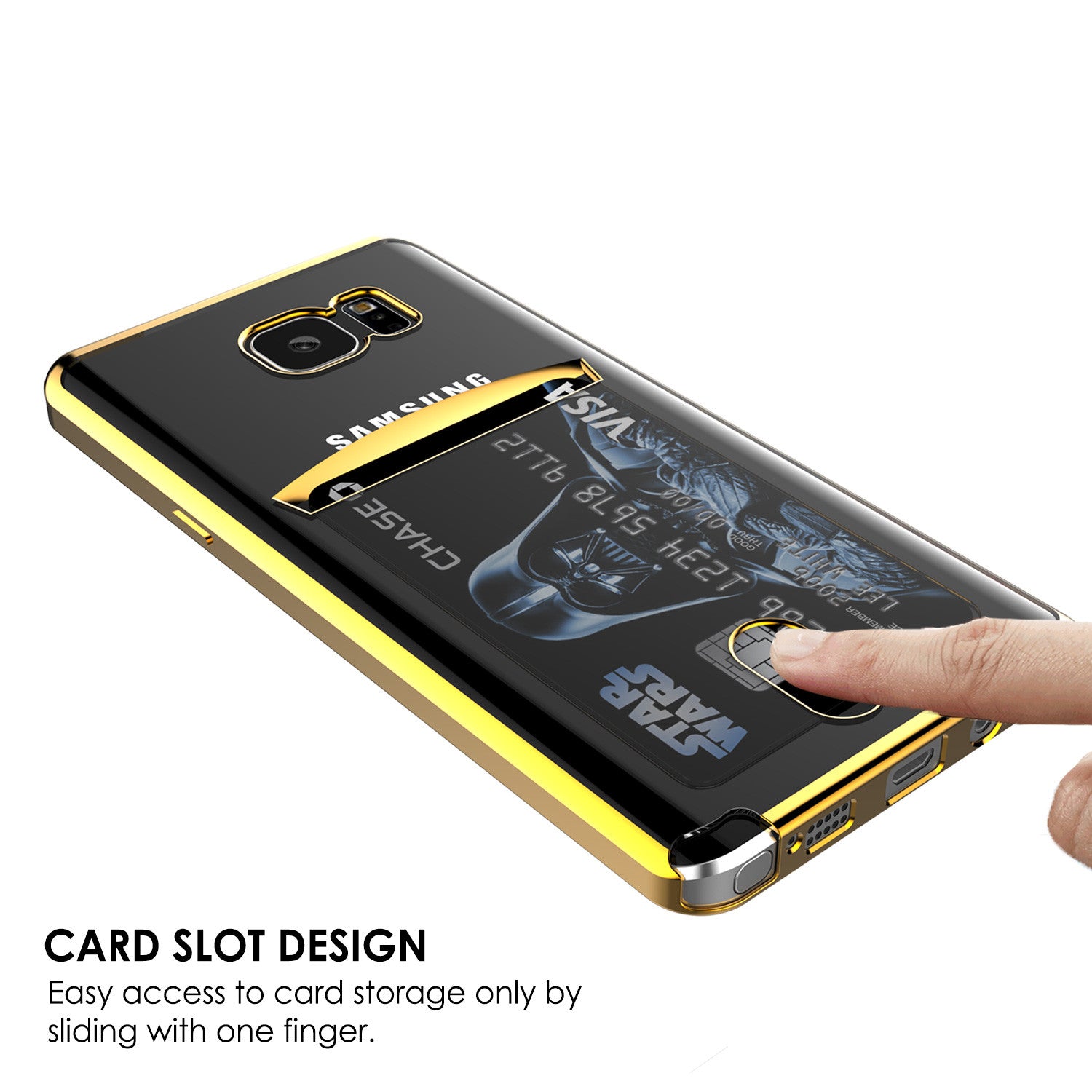 Galaxy Note 5 Case, PUNKCASE® LUCID Gold Series | Card Slot | SHIELD Screen Protector | Ultra fit