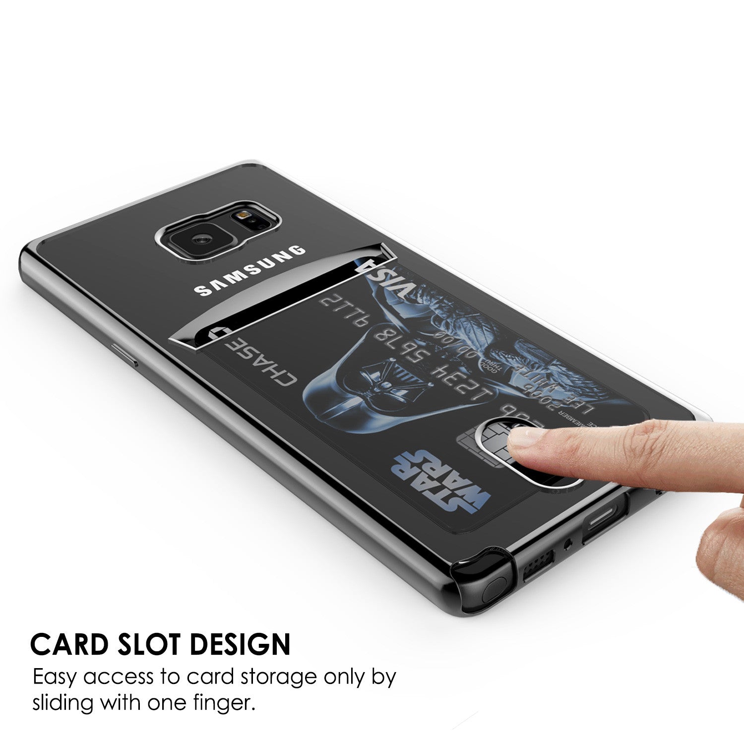 Galaxy Note 7 Case, PUNKCASE® LUCID Black Series | Card Slot | SHIELD Screen Protector | Ultra fit