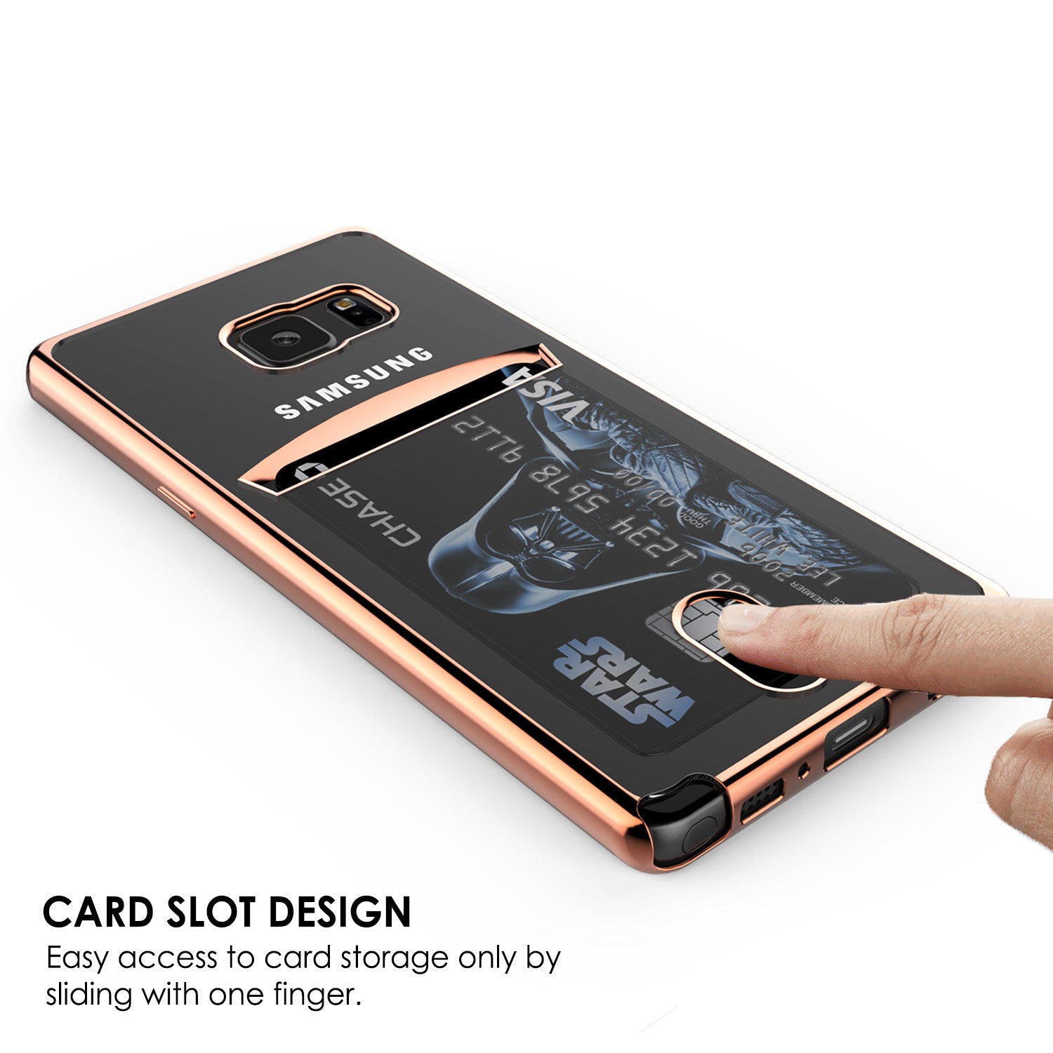 Galaxy Note 7 Case, PUNKCASE® LUCID Rose Gold Series | Card Slot | SHIELD Screen Protector