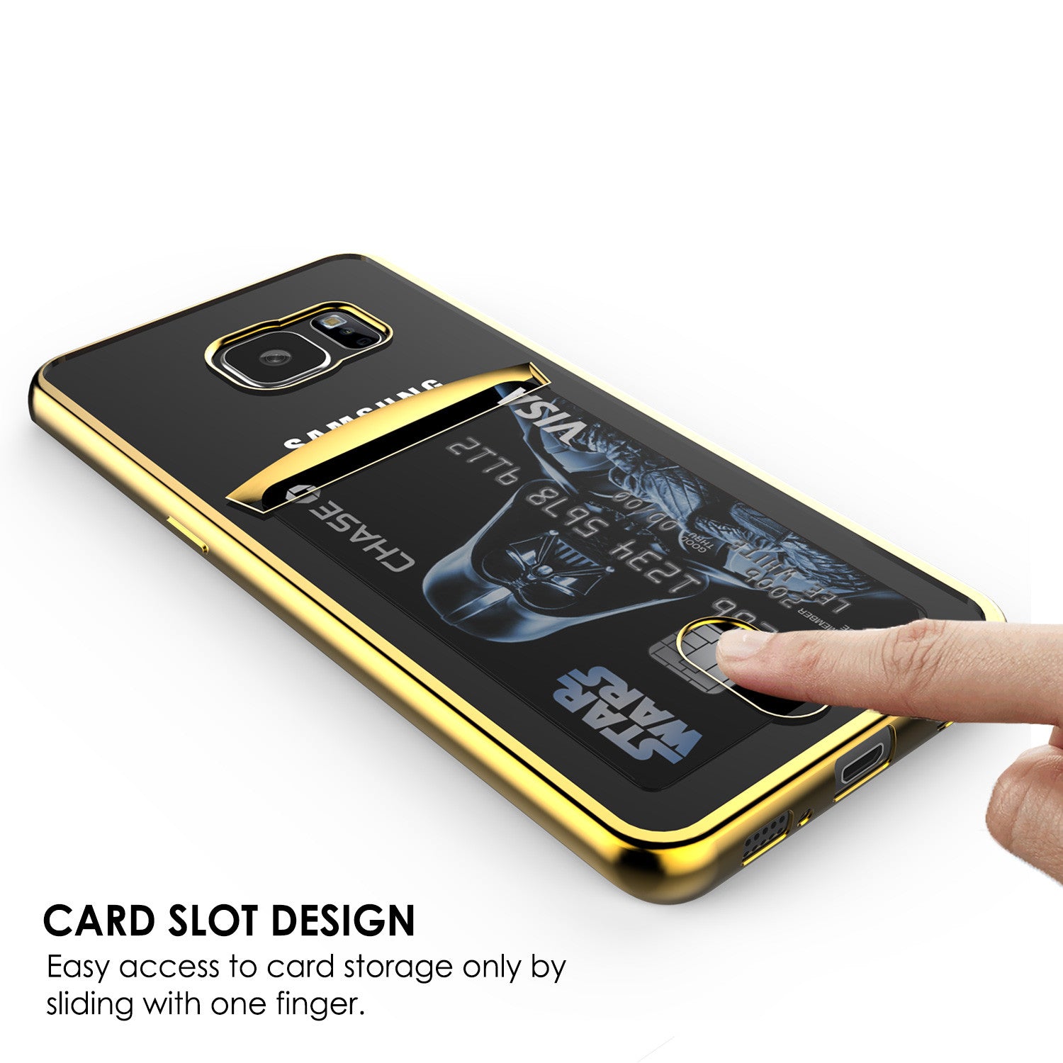 Galaxy S6 Case, PUNKCASE® LUCID Gold Series | Card Slot | SHIELD Screen Protector | Ultra fit