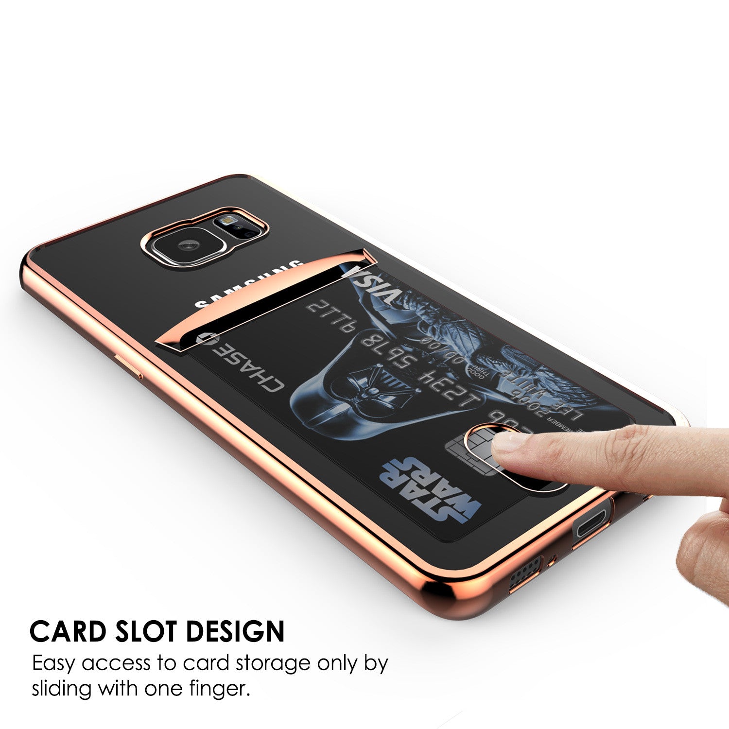 Galaxy S6 Case, PUNKCASE® LUCID Rose Gold Series | Card Slot | SHIELD Screen Protector | Ultra fit