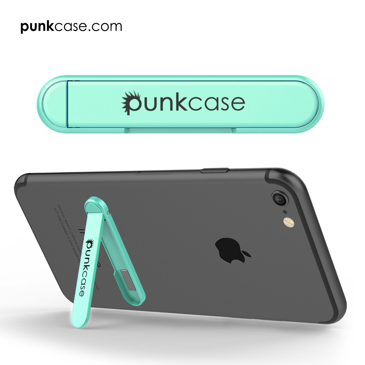 PUNKCASE FlickStick Universal Cell Phone Kickstand for all Mobile Phones & Cases with Flat Backs, One Finger Operation (Teal)