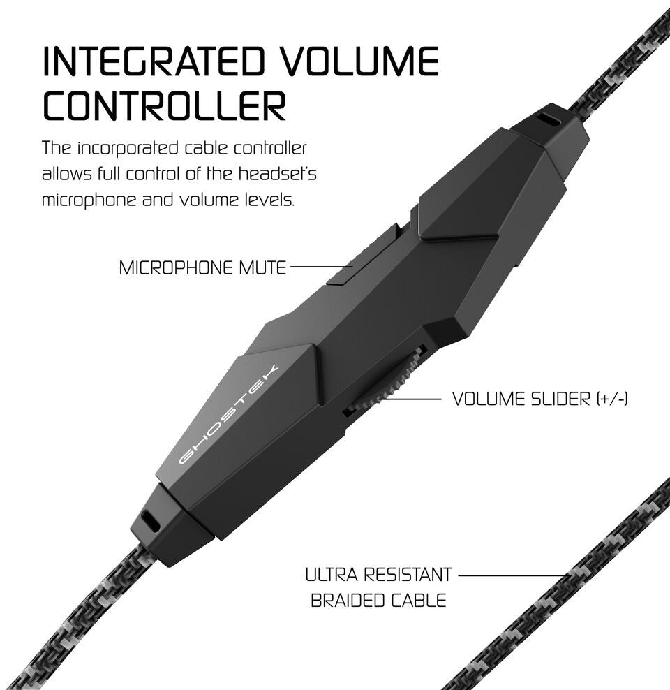 GHOSTEK® GAMING HEADPHONES | HERO SERIES | BLACK | PUNKCASE