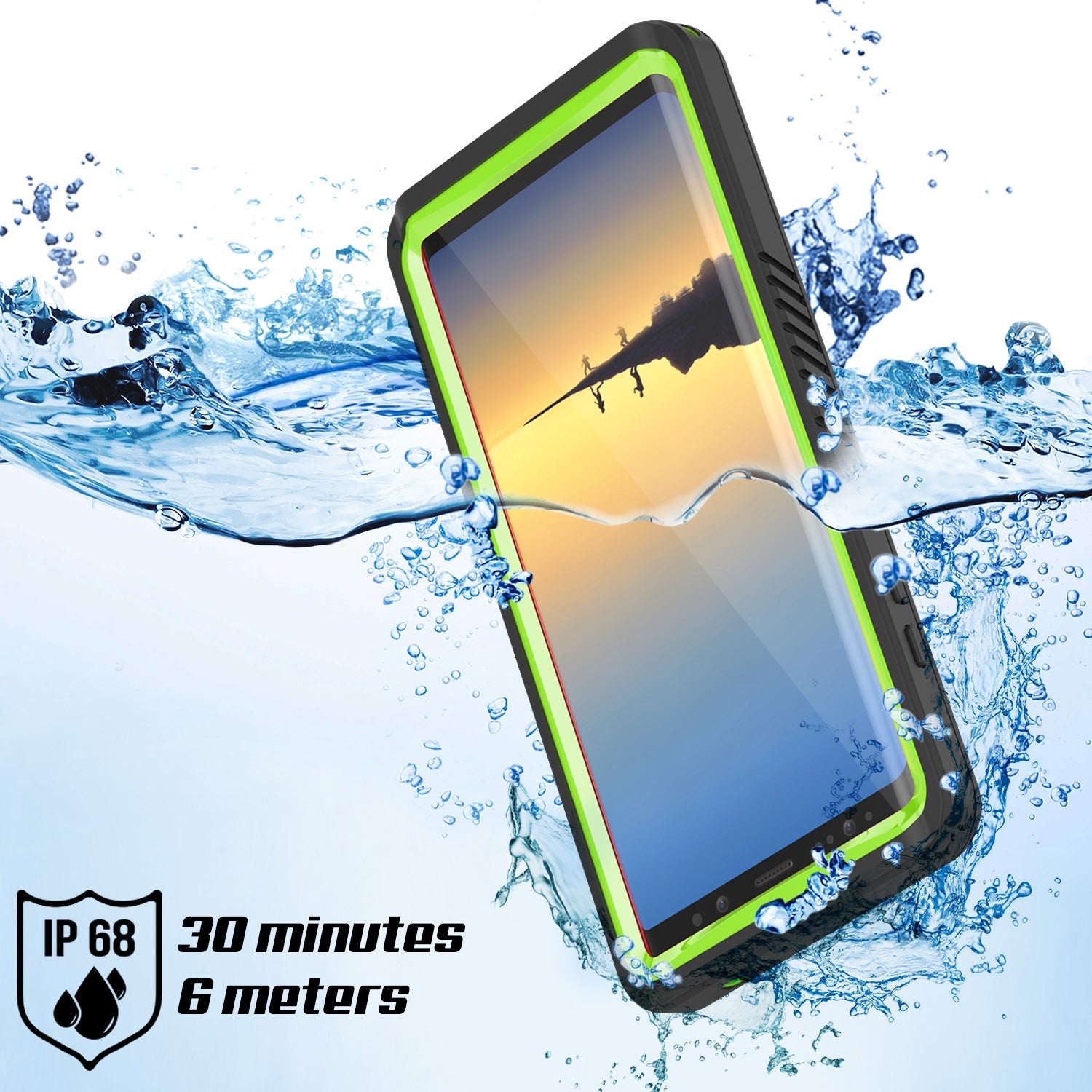 Galaxy Note 8 Anti-Shock Screen Protector Slim-Fit Case [Light Green]