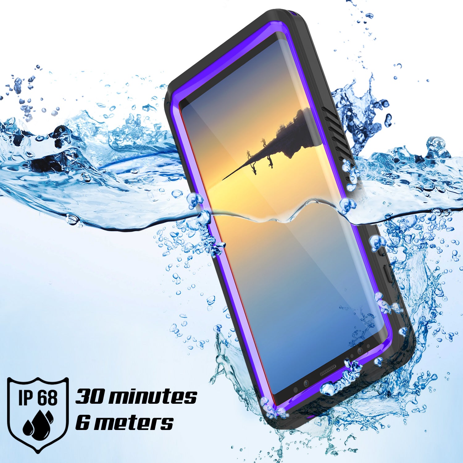 Galaxy Note 8 Anti-Shock Screen Protector Slim-Fit Case [Purple]