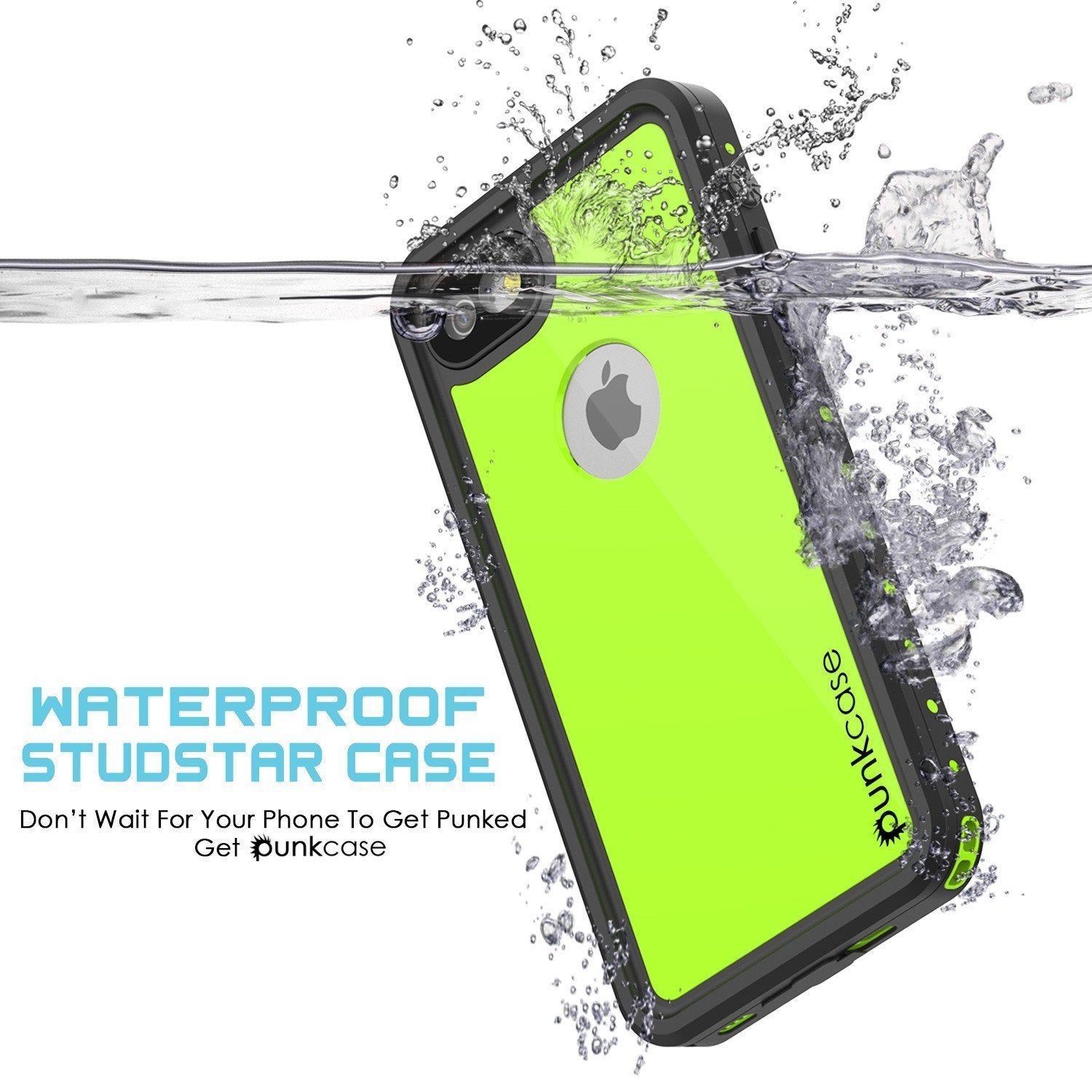 iPhone 8 Waterproof Case, Punkcase [Light Green] [StudStar Series] [Slim Fit][IP68 Certified]  [Dirt/Snow Proof]