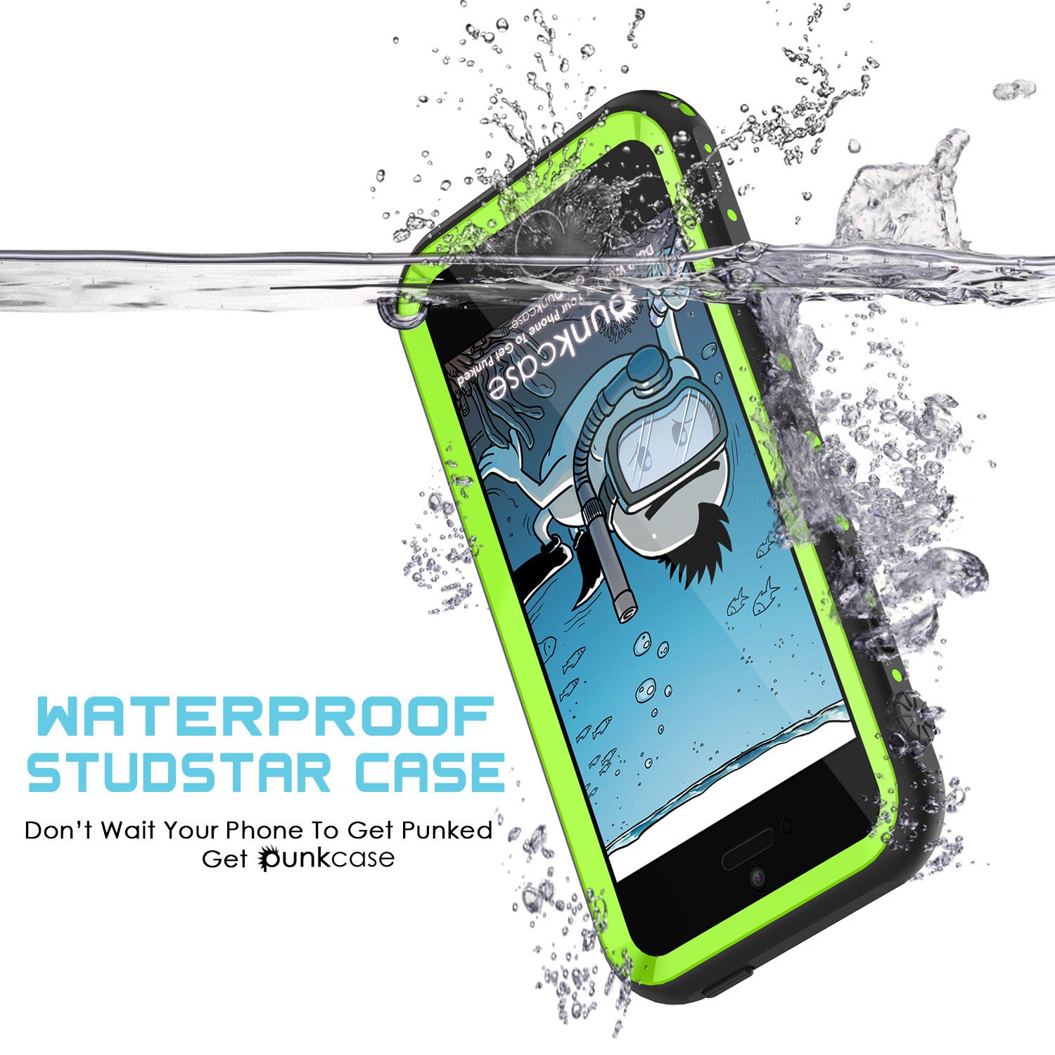 iPhone SE/5S/5 Waterproof Case, PunkCase StudStar Light Green Shock/Dirt Proof | Lifetime Warranty