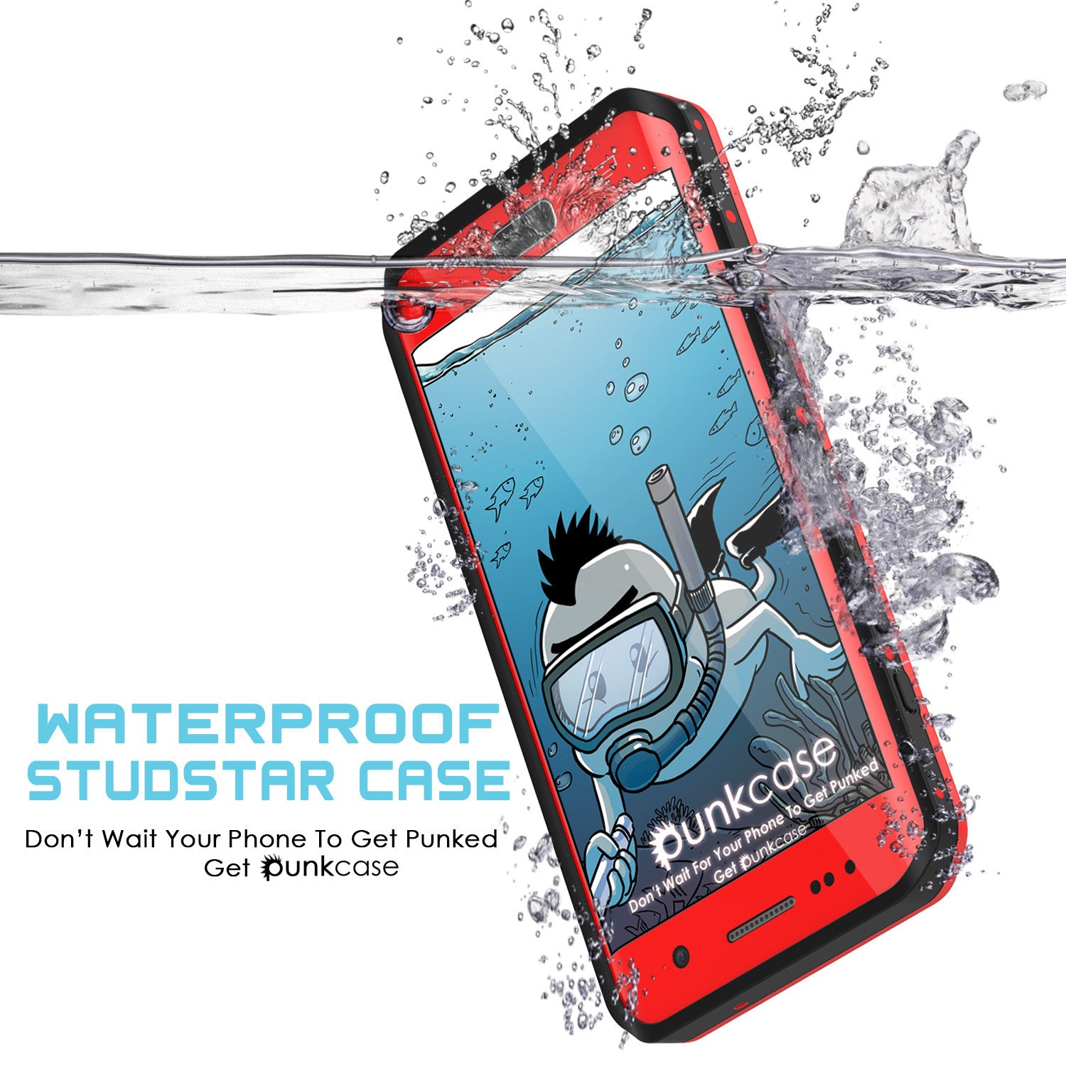 Galaxy S7 EDGE Waterproof Case PunkCase StudStar Red Thin 6.6ft Underwater IP68 Shock/Snow Proof