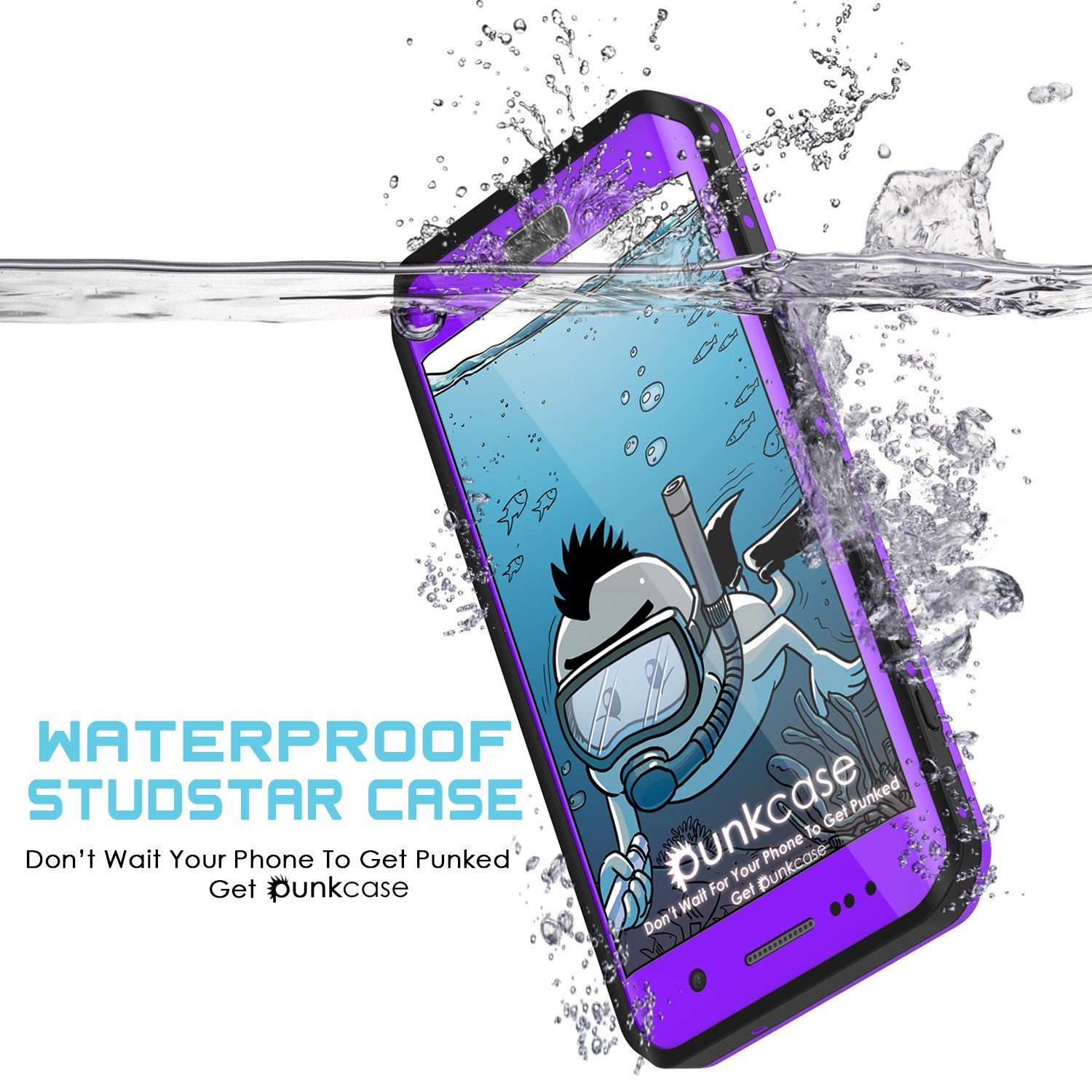 Galaxy S7 EDGE Waterproof Case PunkCase StudStar Purple Thin 6.6ft Underwater IP68 Shock/Snow Proof