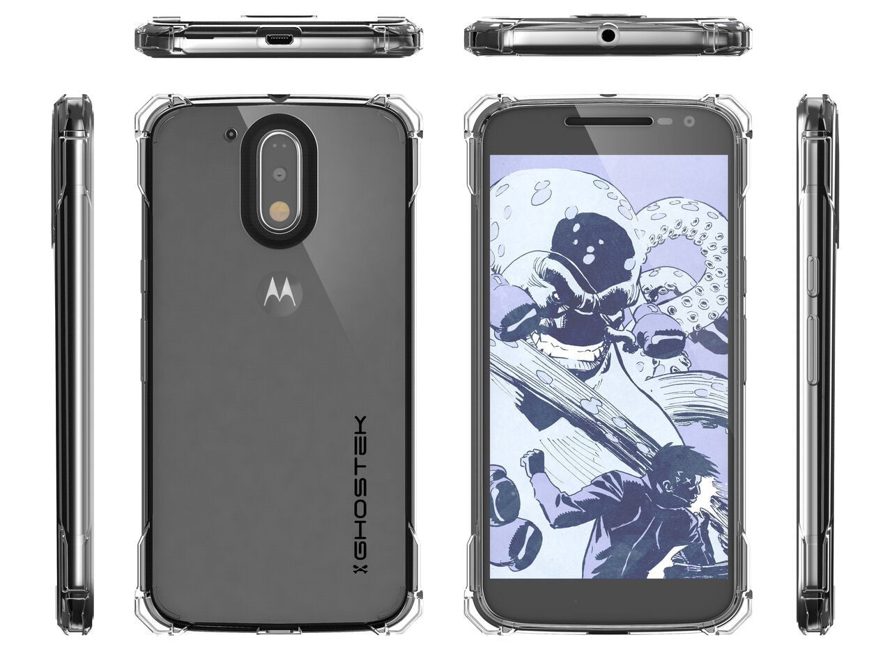 Moto G4+ Plus Case, Ghostek Covert Clear Series | Clear TPU | Explosion-Proof Screen Protector