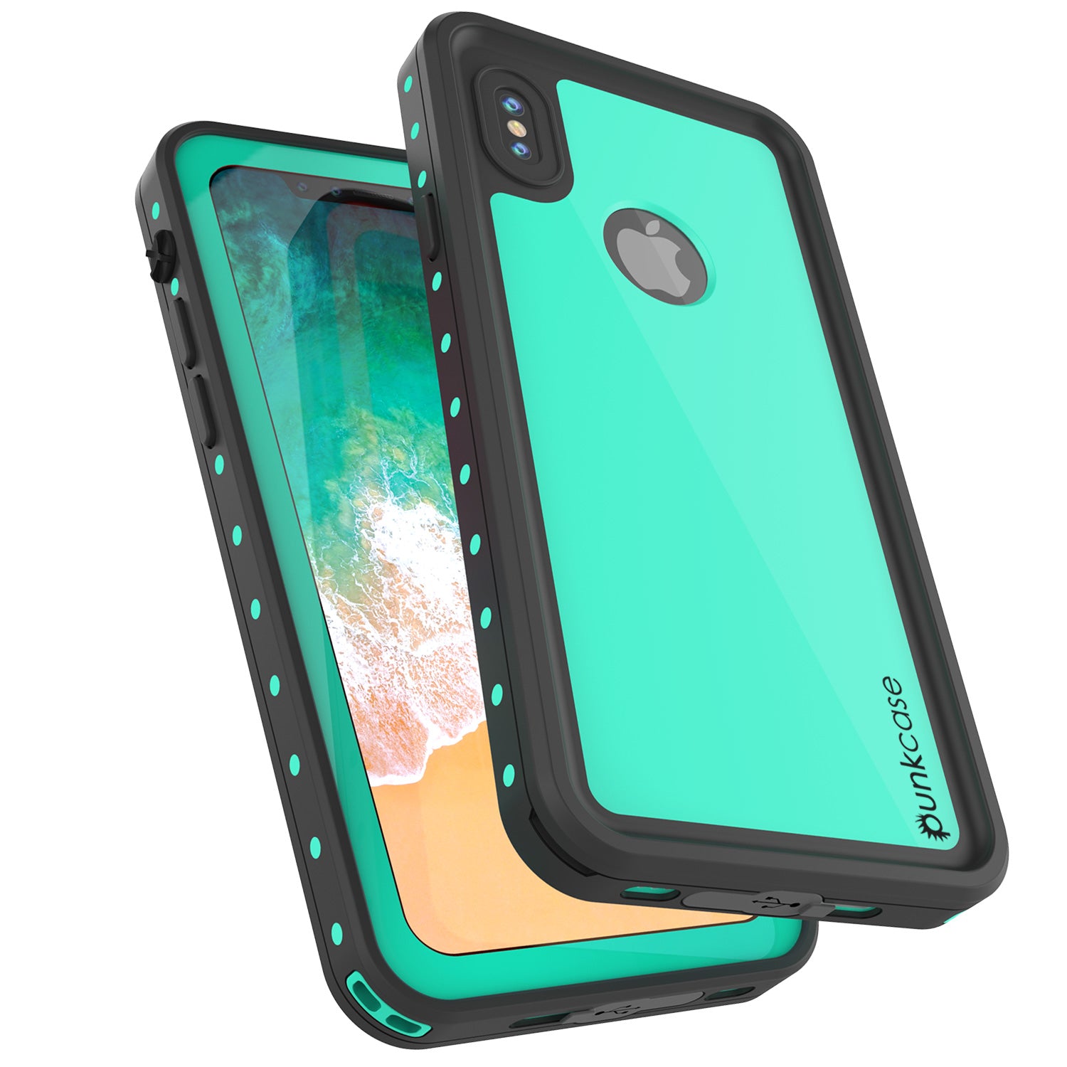 iPhone X Waterproof IP68 Case, Punkcase [Teal] [StudStar Series] [Slim Fit] [Dirtproof]