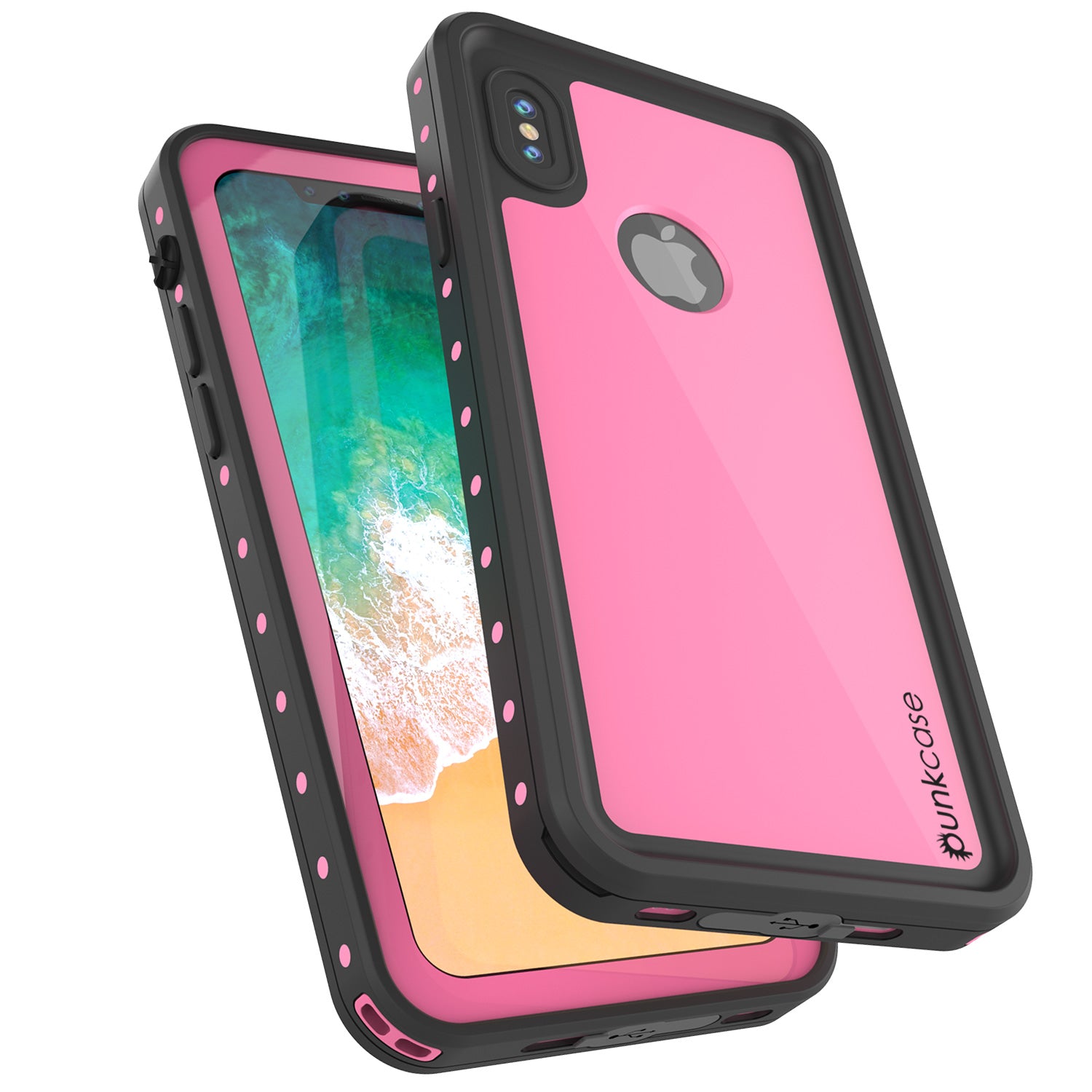 iPhone X Waterproof IP68 Case, Punkcase [Pink] [StudStar Series] [Slim Fit] [Dirtproof]
