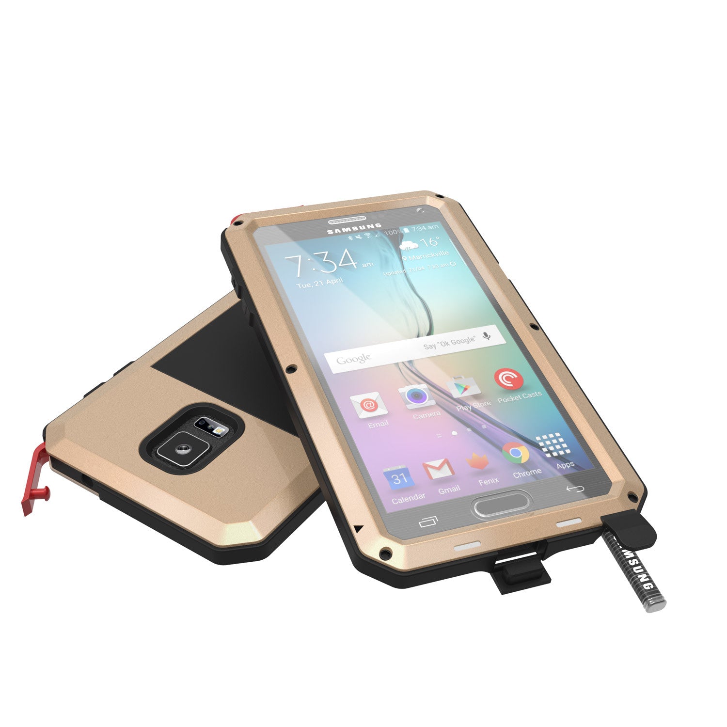 Samsung Galaxy Note Case Aluminum Frame Metallic Gold Series