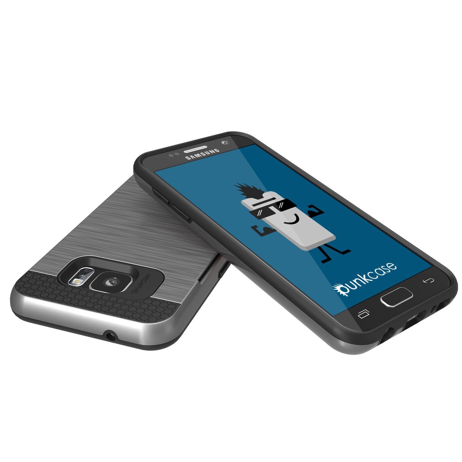 Galaxy s7 EDGE Case PunkCase SLOT Grey Series Slim Armor Soft Cover Case