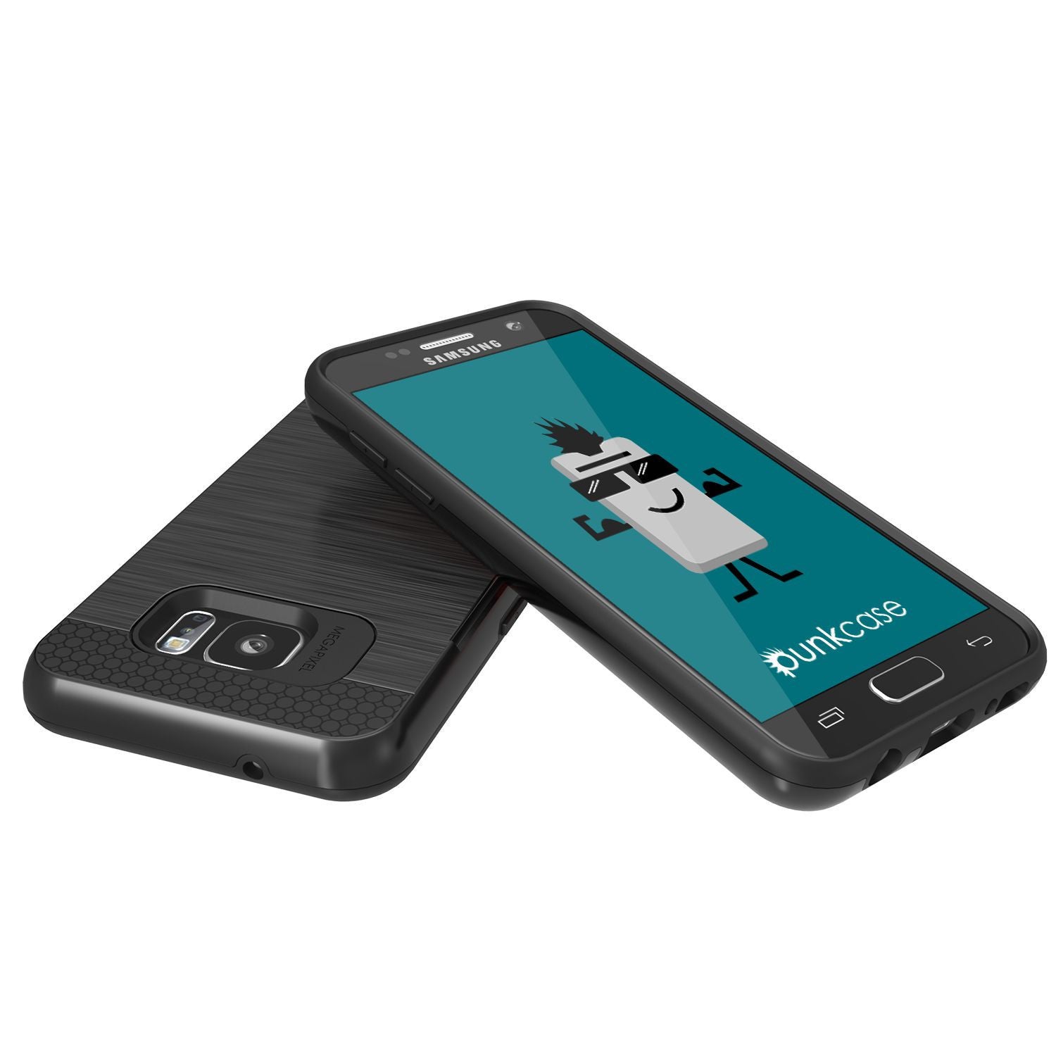 Galaxy s7 EDGE Case PunkCase SLOT Black Series Slim Armor Soft Cover Case