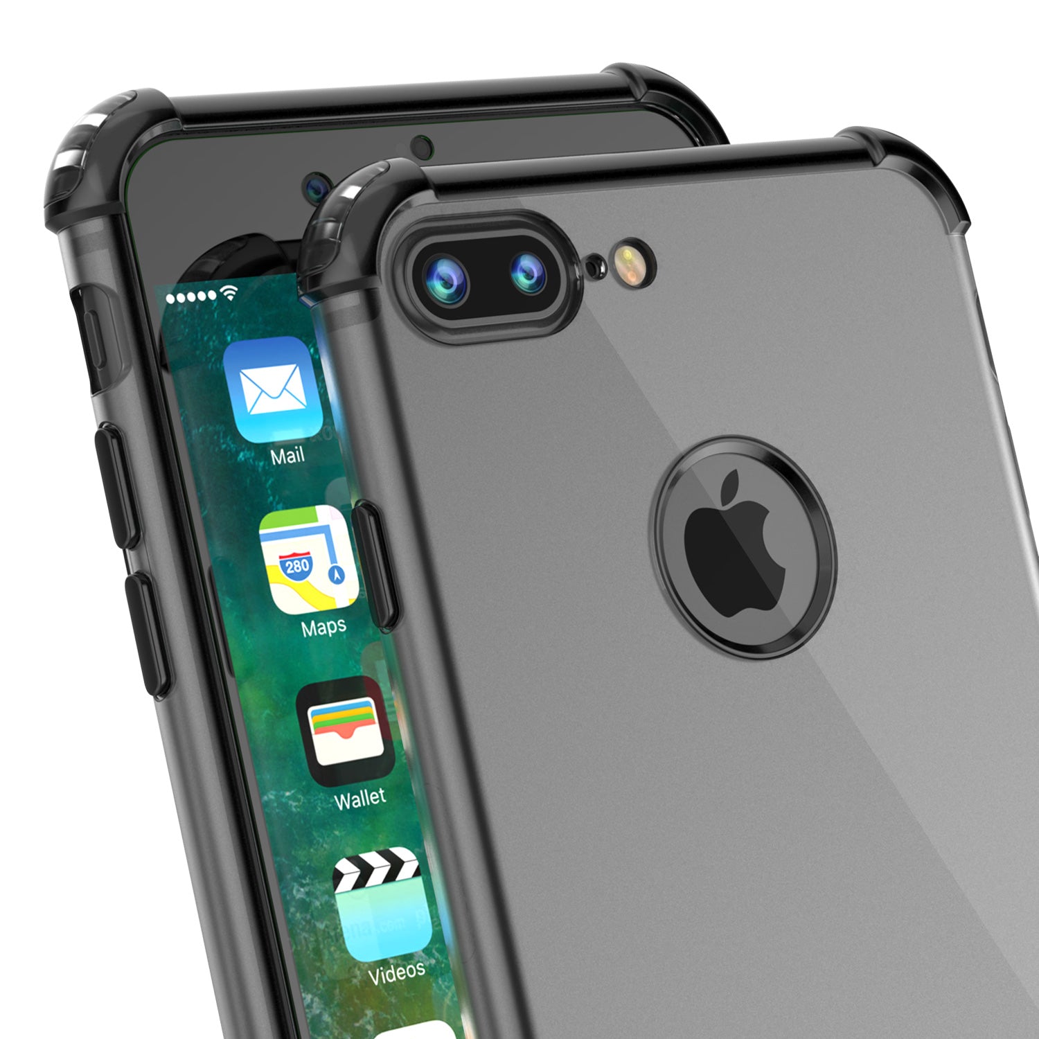 iPhone 8 PLUS Case, Punkcase BLAZE Black Series Protective Cover W/ PunkShield Screen Protector
