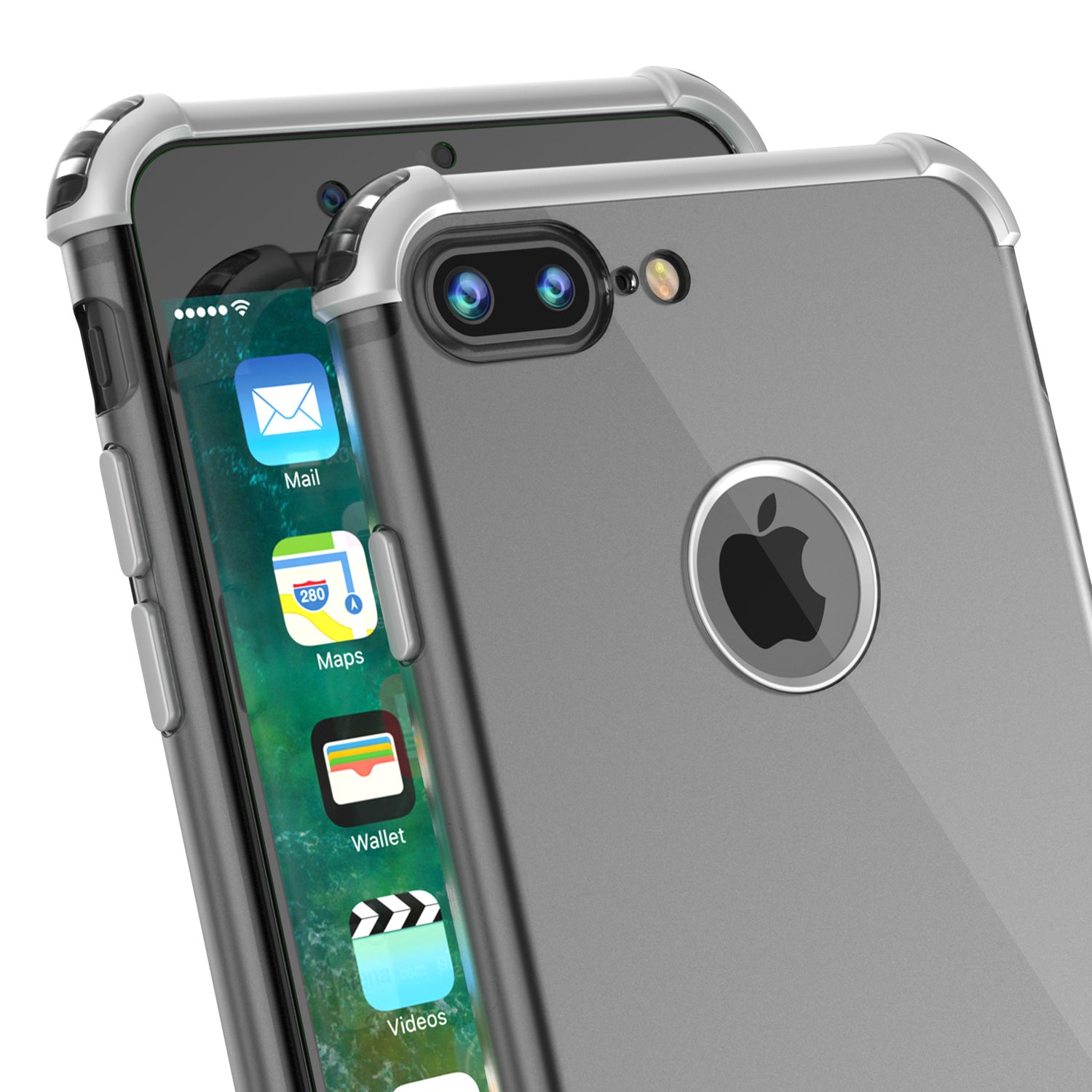 iPhone 8 PLUS Case, Punkcase BLAZE Silver Series Protective Cover W/ PunkShield Screen Protector