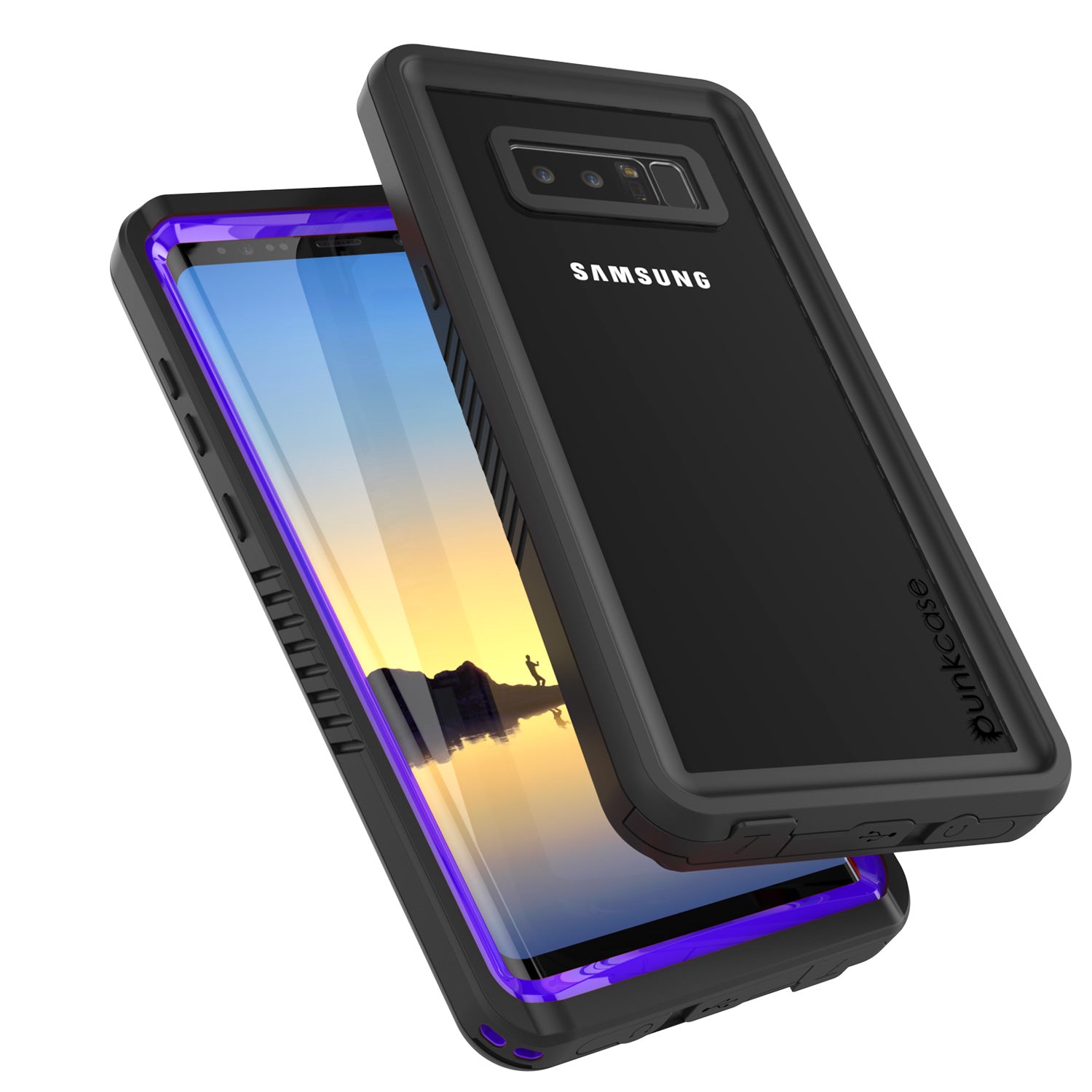Galaxy Note 8 Anti-Shock Screen Protector Slim-Fit Case [Purple]