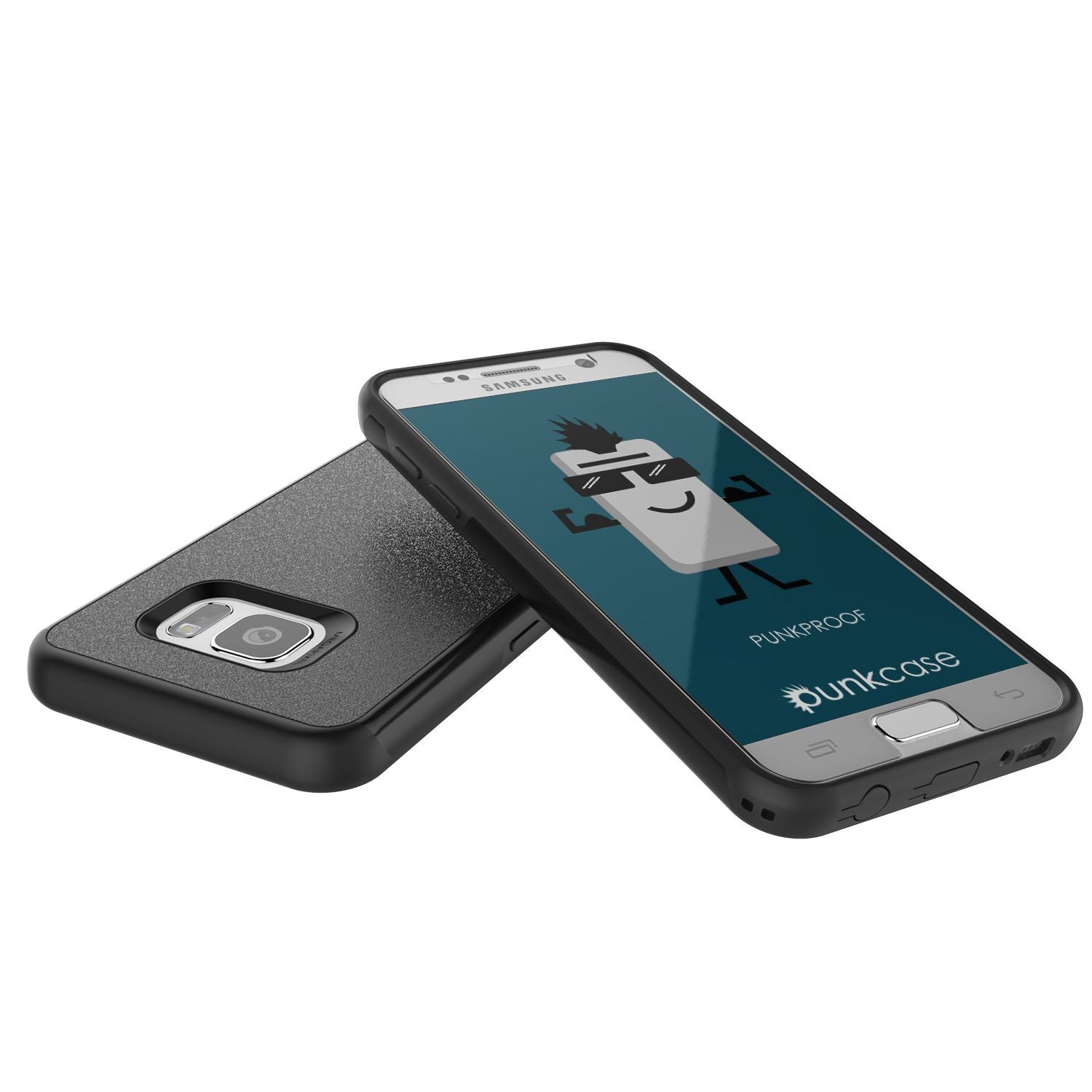 Galaxy s7 Case PunkCase Galactic Black Series Slim Armor Soft Cover Case w/ Tempered Glass